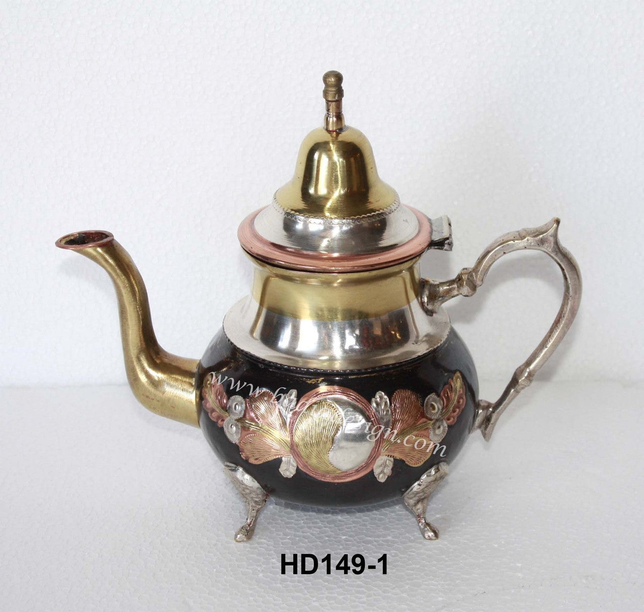 Moroccan Brass and Silver Teapot