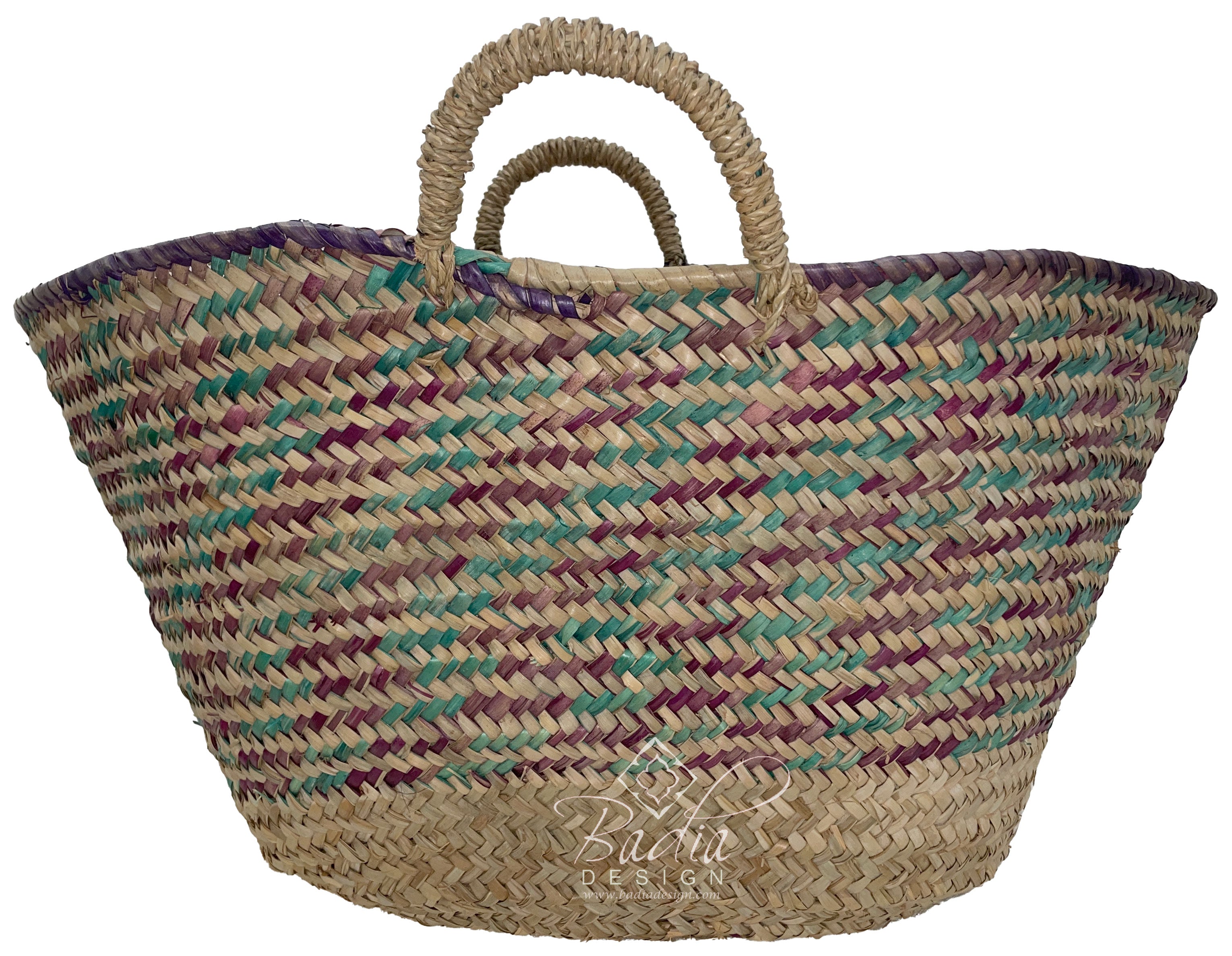 Multi-Color Handwoven Straw Handbag
