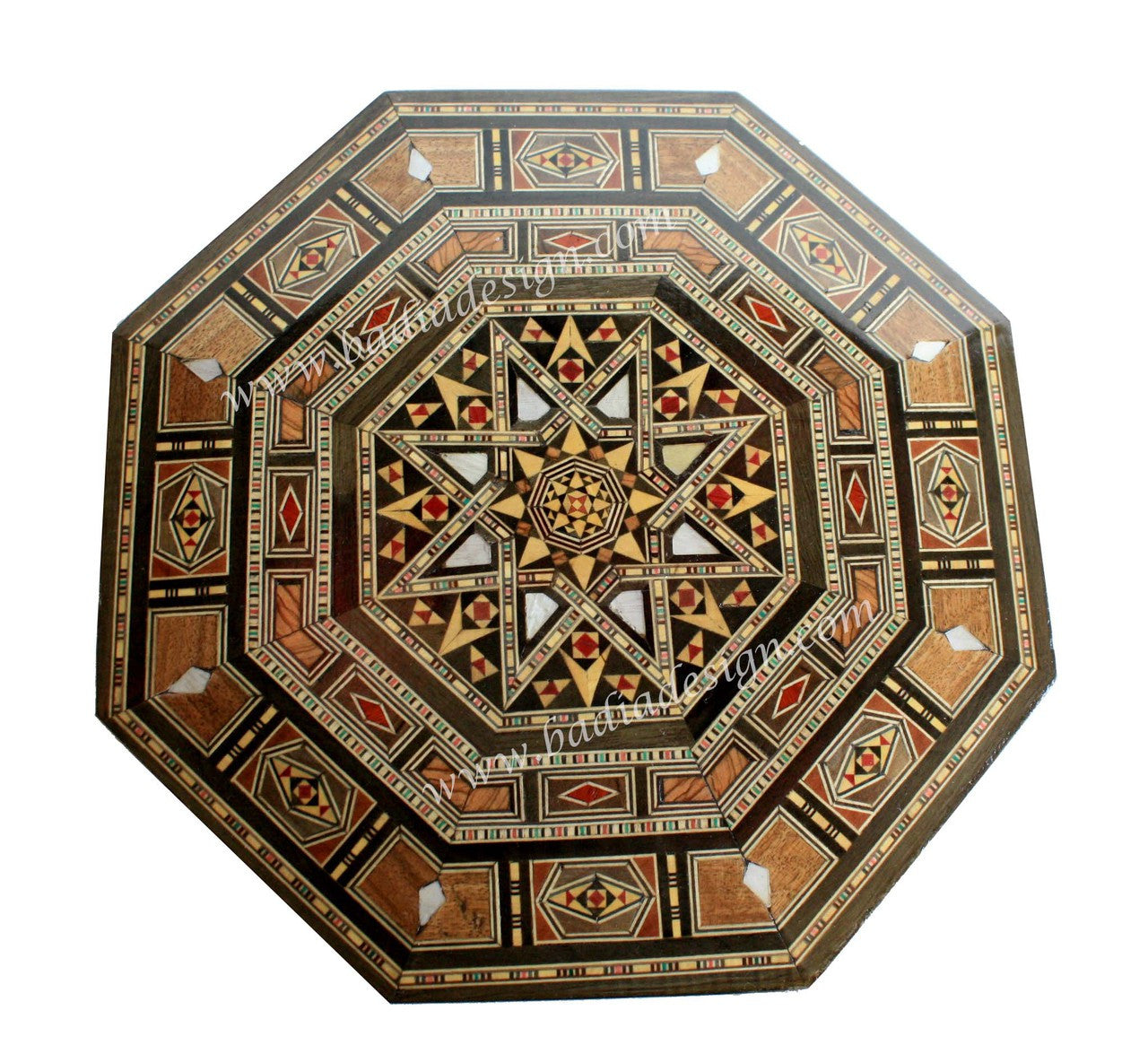Octagonal Shaped Inlaid Wooden Jewelry Box