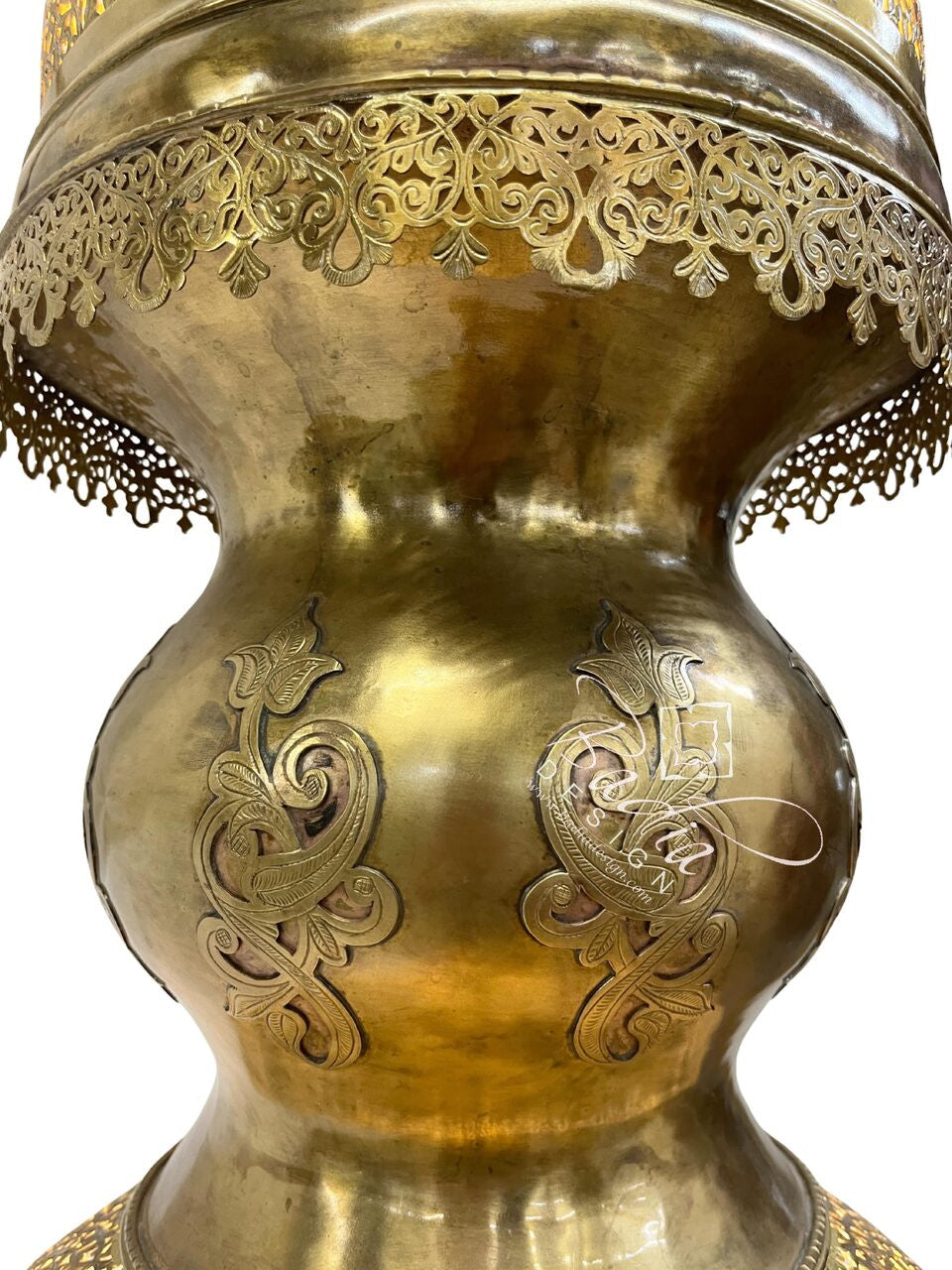 Tall Ornate Brass Floor Lantern
