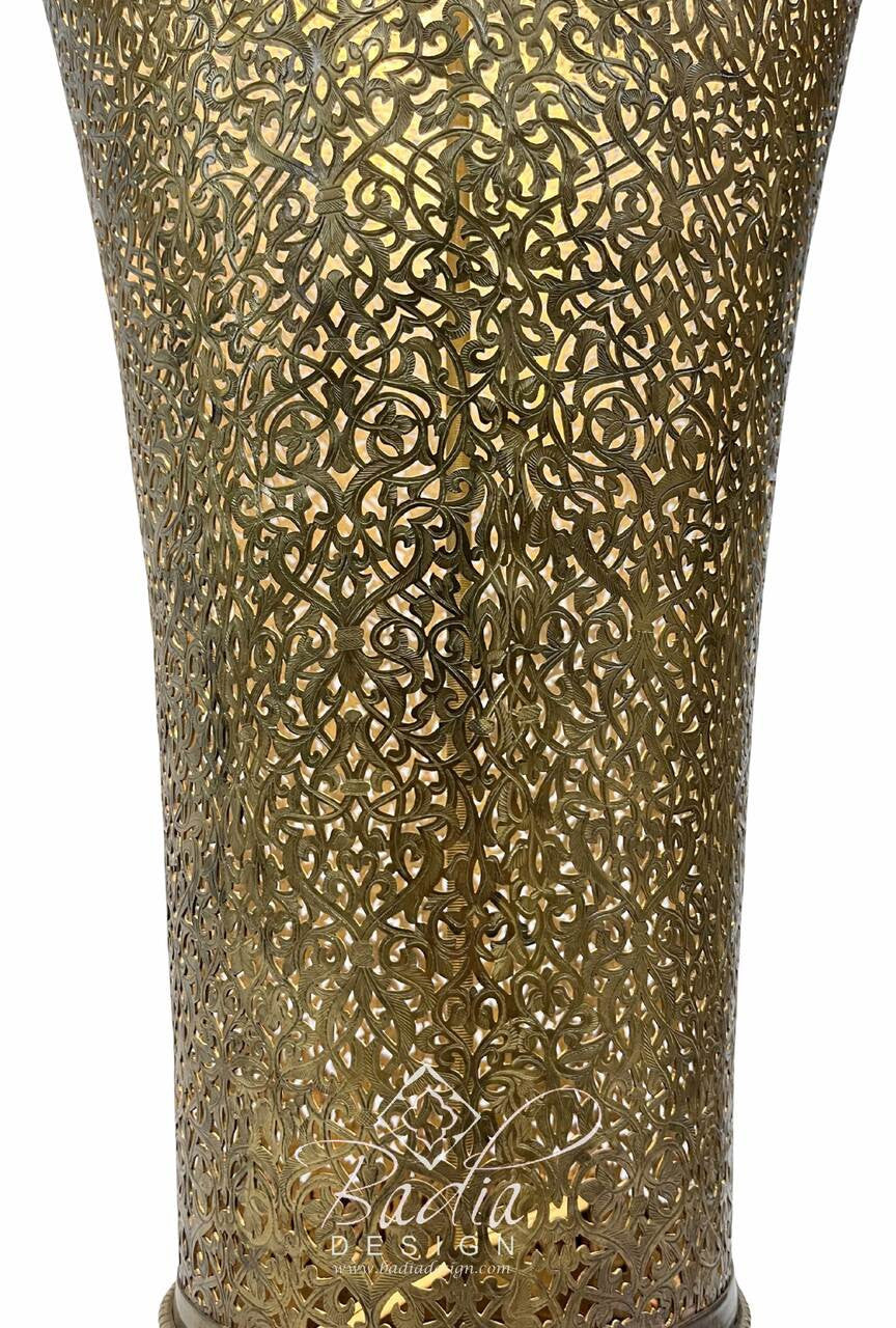 Tall Ornate Brass Floor Lantern