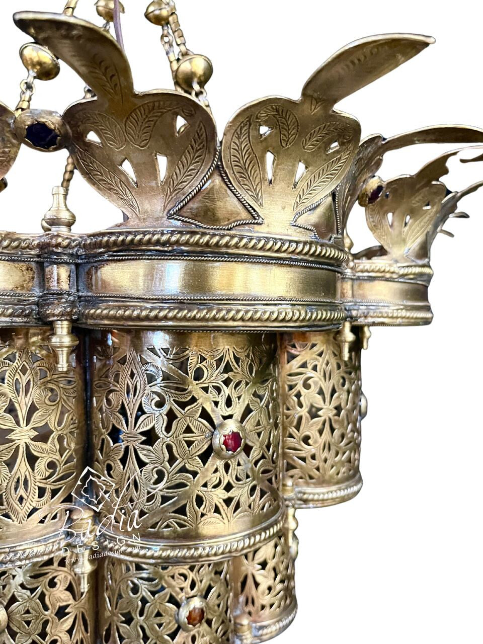 Ornate Intricately Designed Brass Chandelier