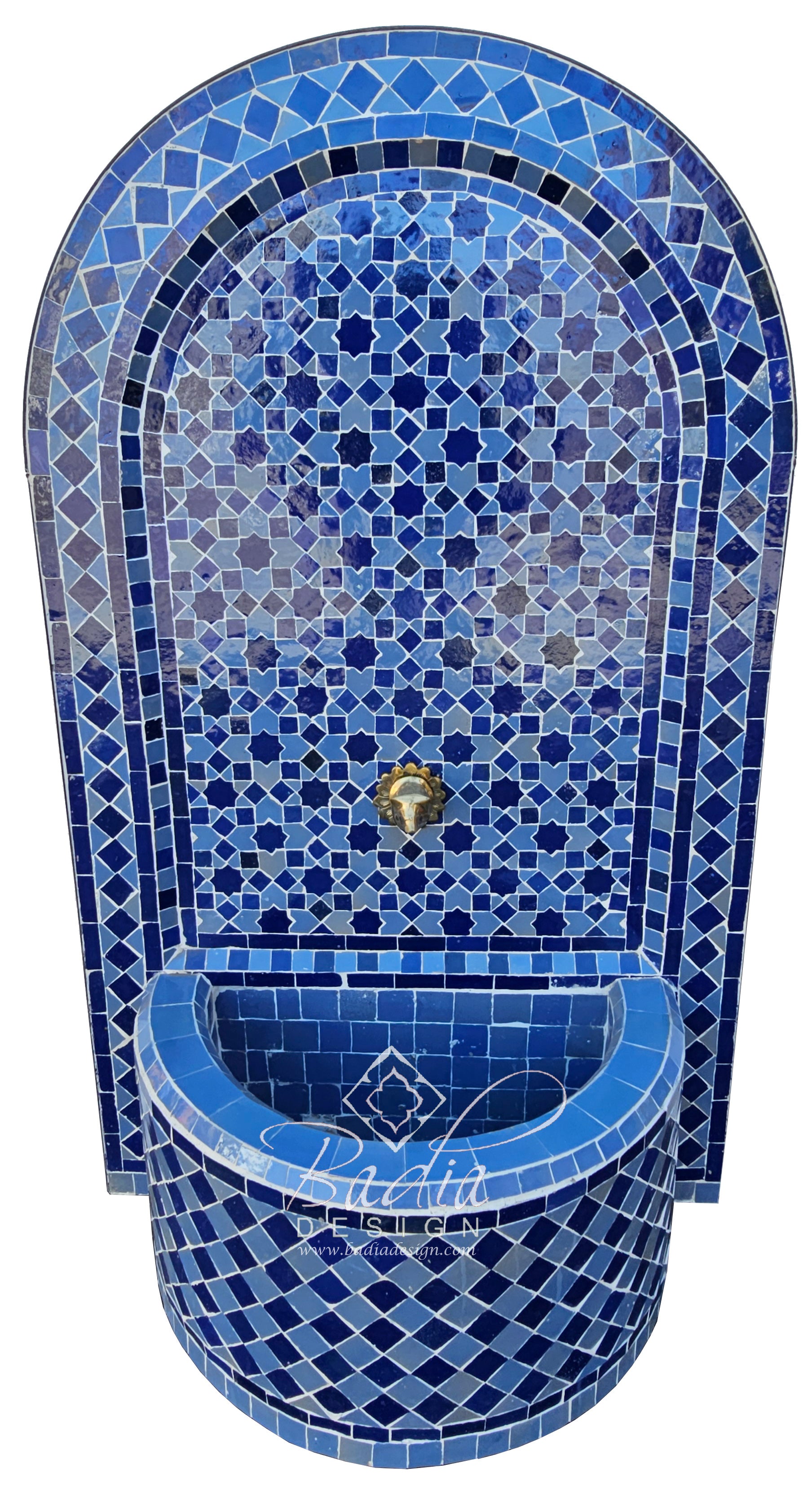 Blue Arch Top Tile Water Fountain