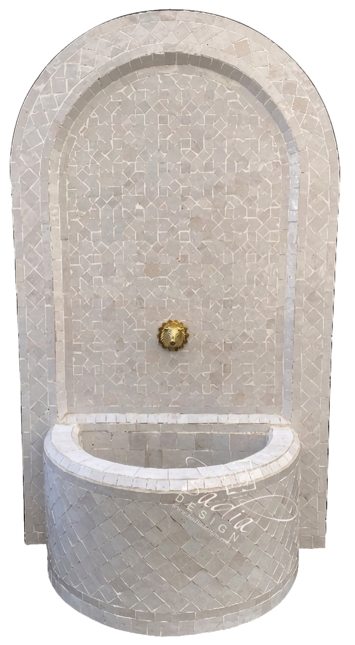 Outdoor Moroccan Beige Tile Water Fountain