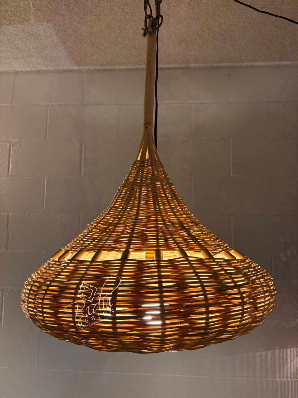 Handwoven Teardrop Shaped Raffia Lantern