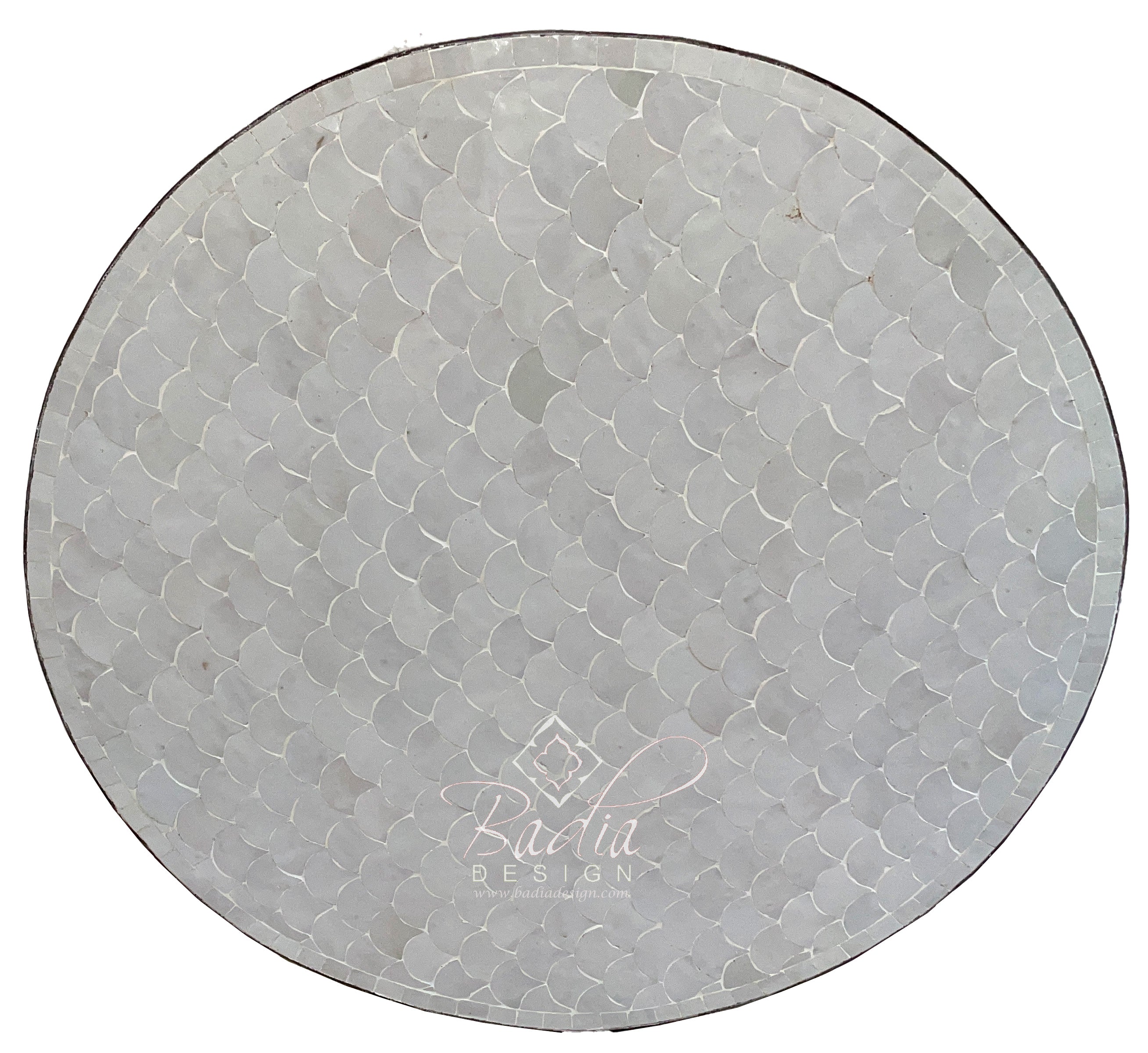 32" Off White Mosaic Tile Table Top