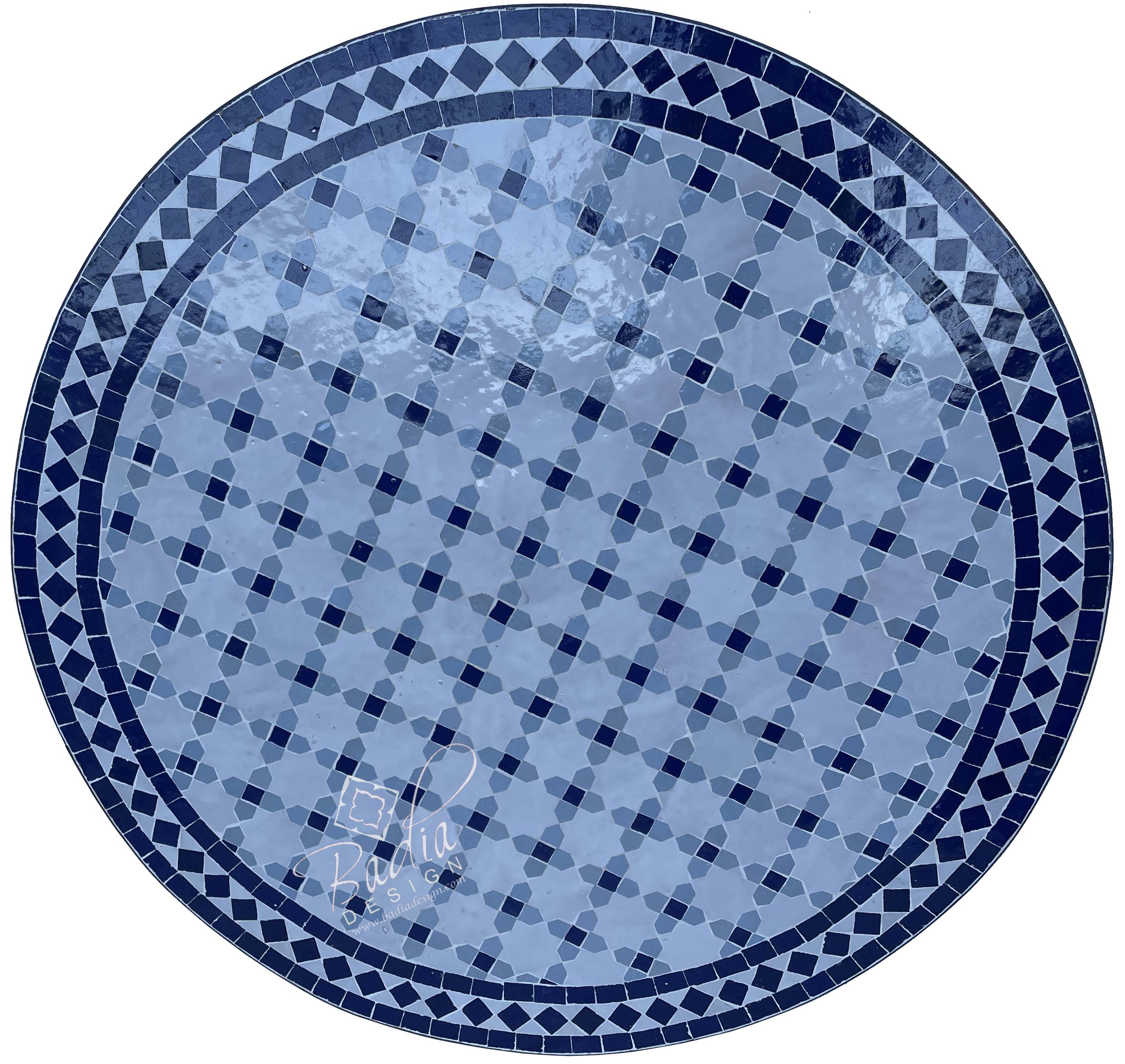 32" Intricately Designed Ceramic Tile Table Top