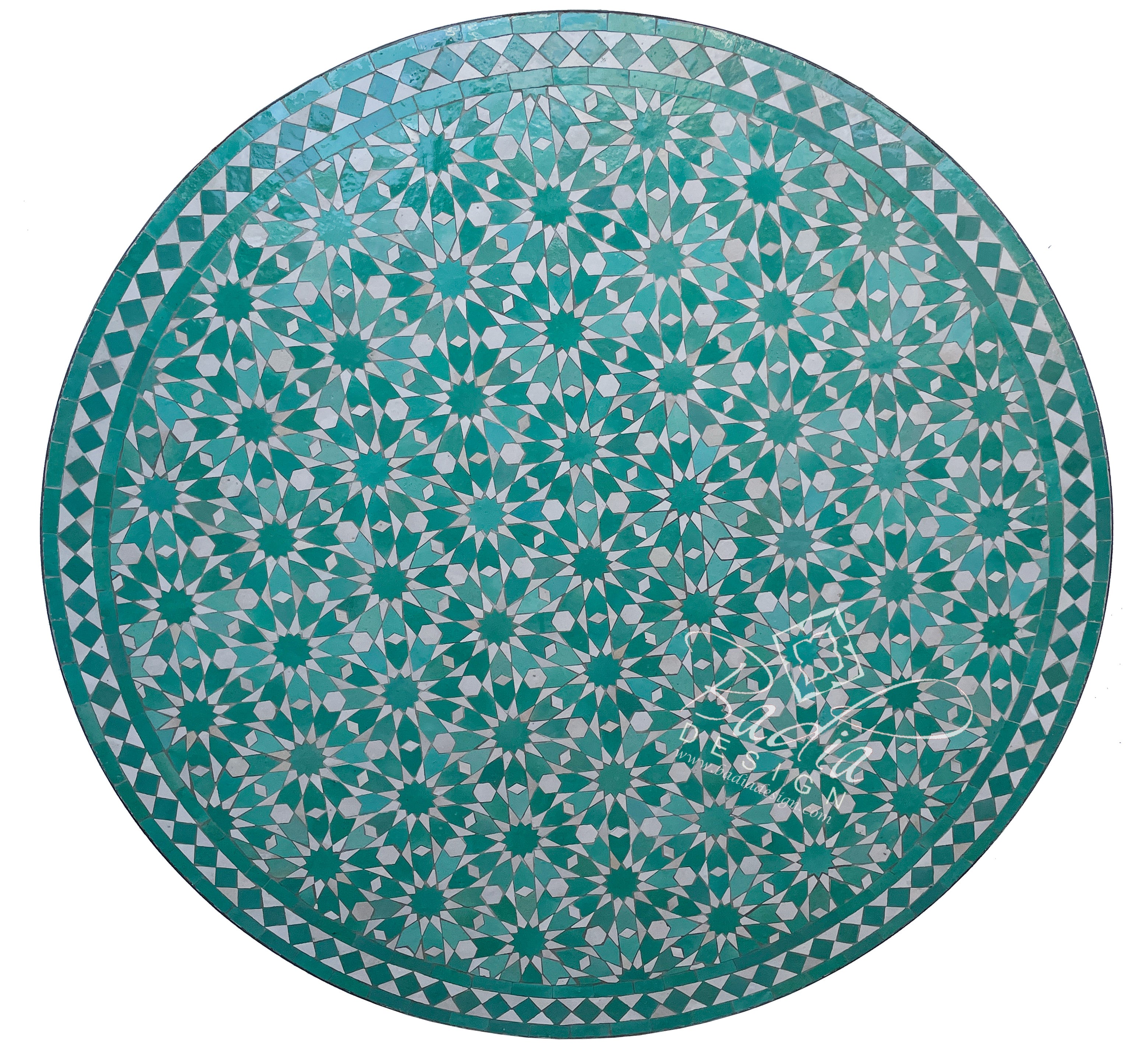 48" Green Moroccan Mosaic Tile Table Top