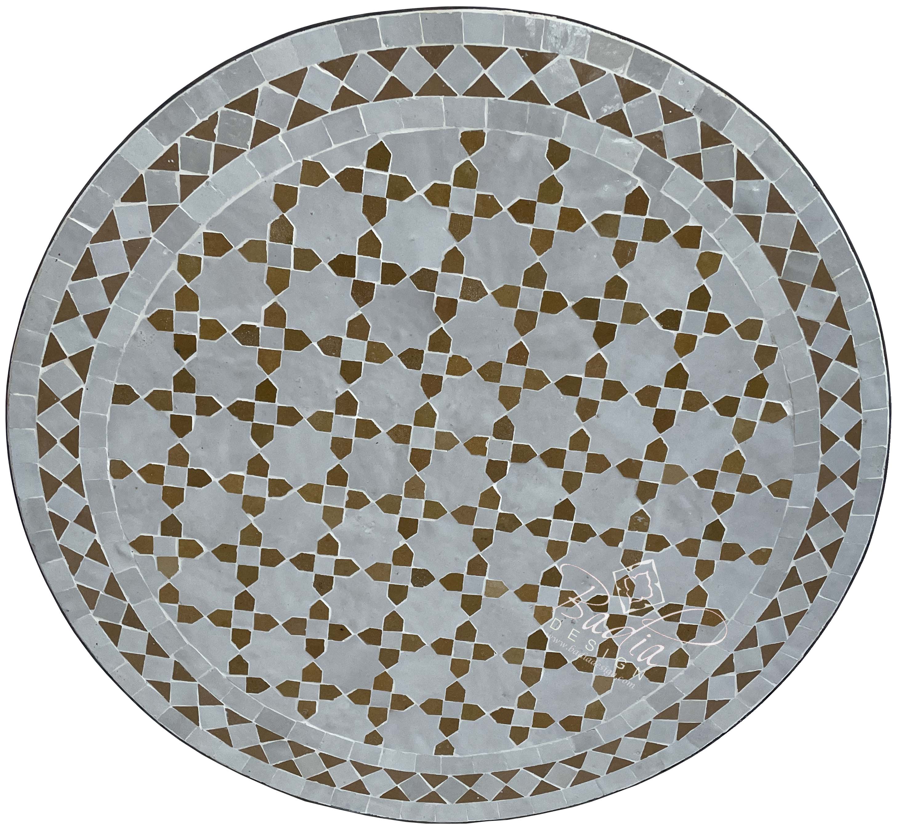 24" Intricately Designed Round Tile Table Top