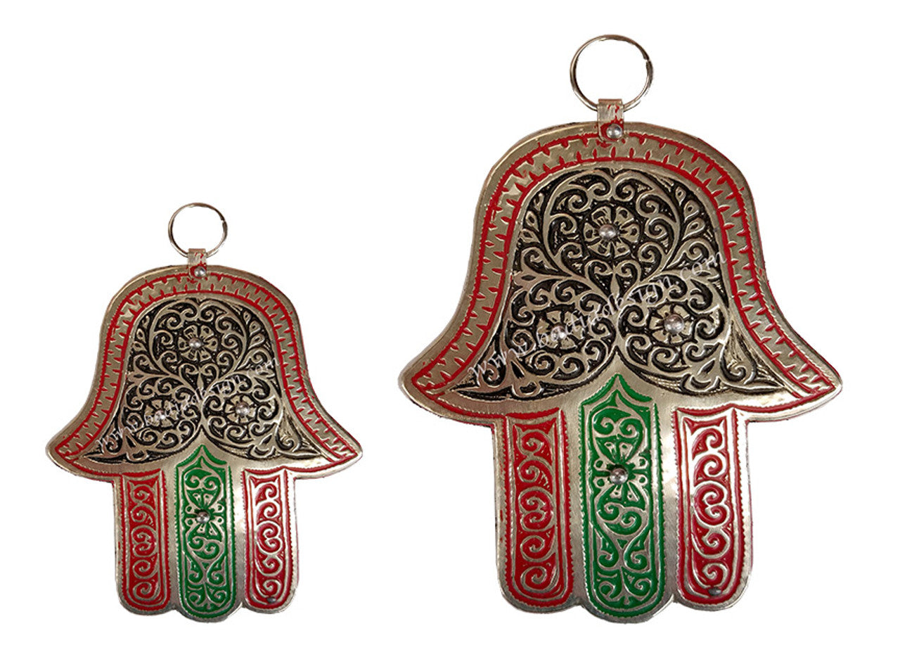 Painted Metal Khamsa Hand of Fatima