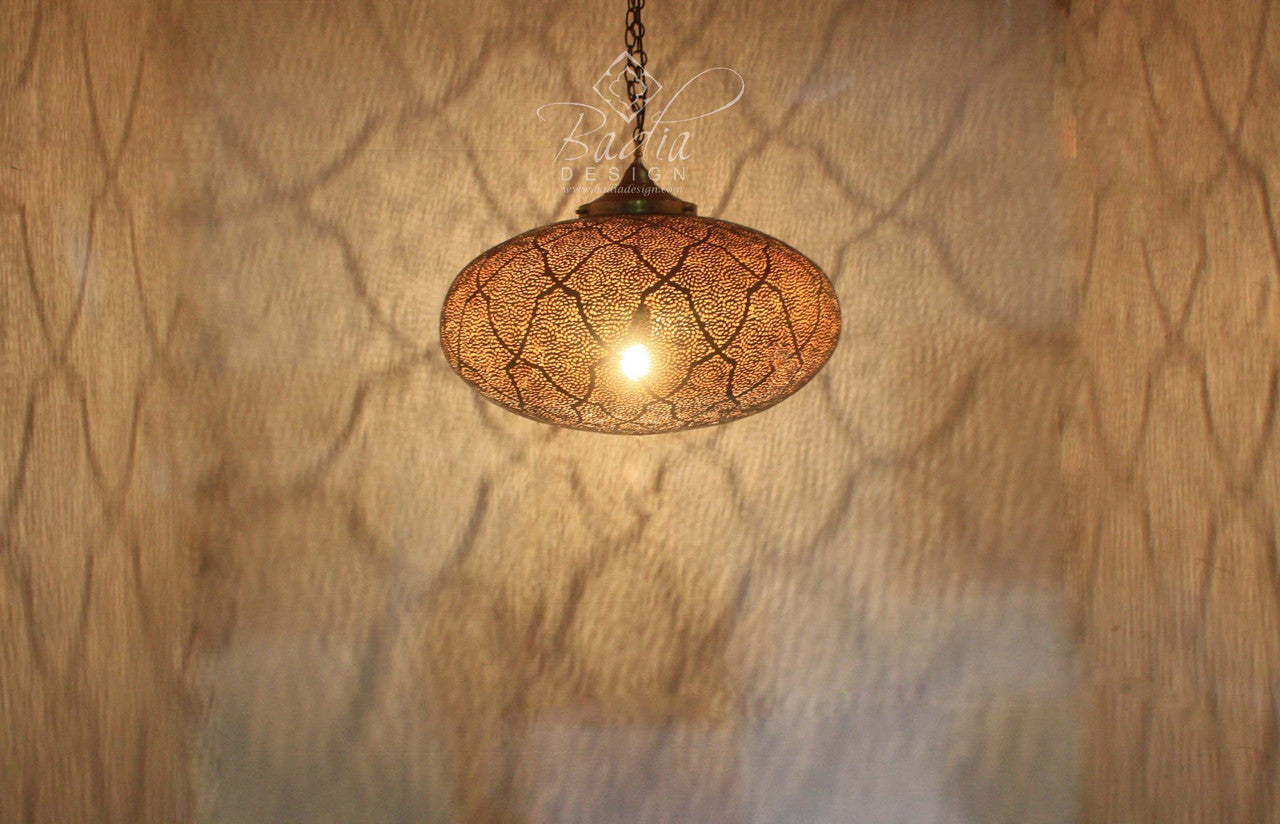 Moroccan Hand Punched Brass Lantern