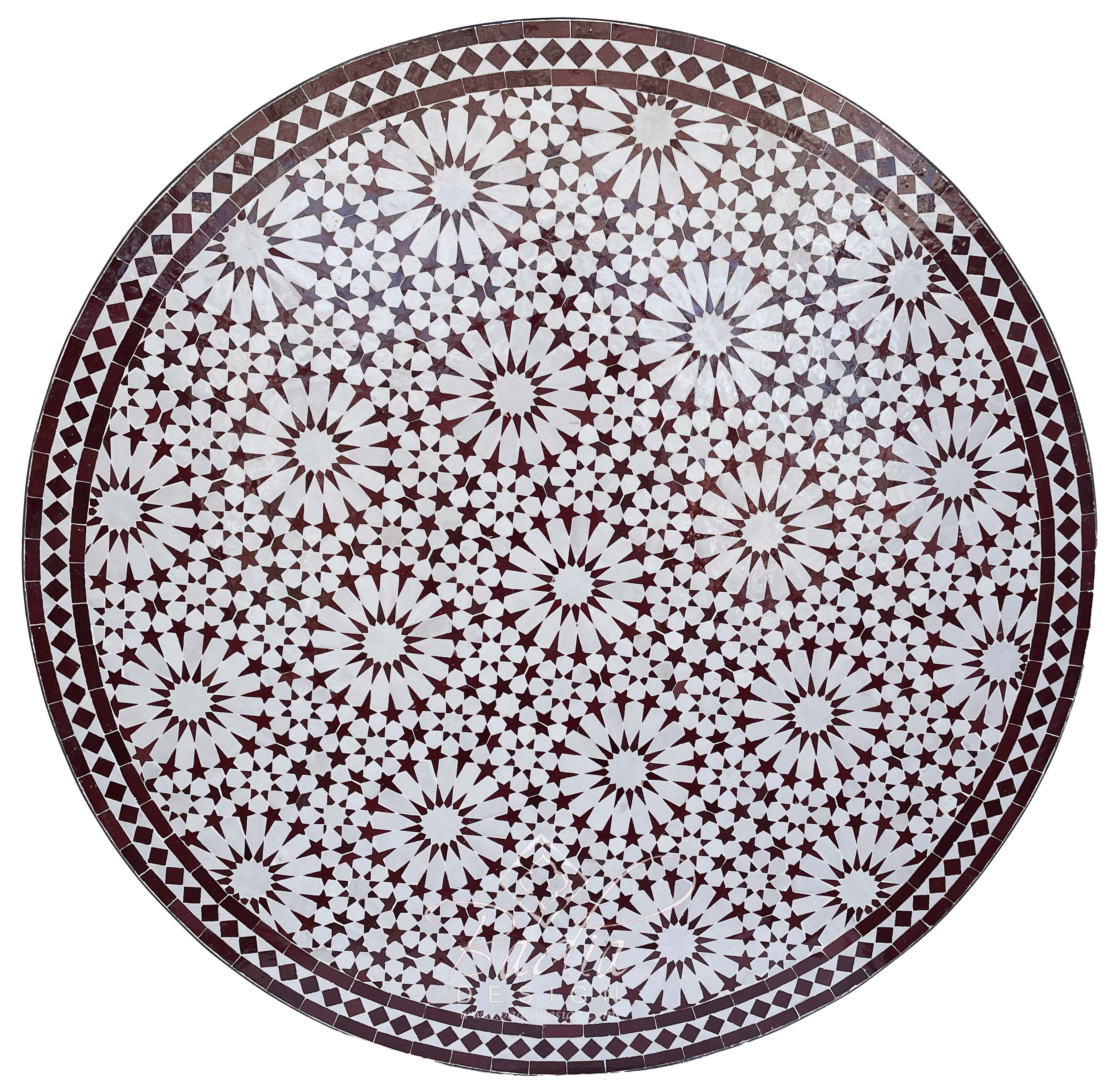 48" Moroccan Mosaic Tile Table Top