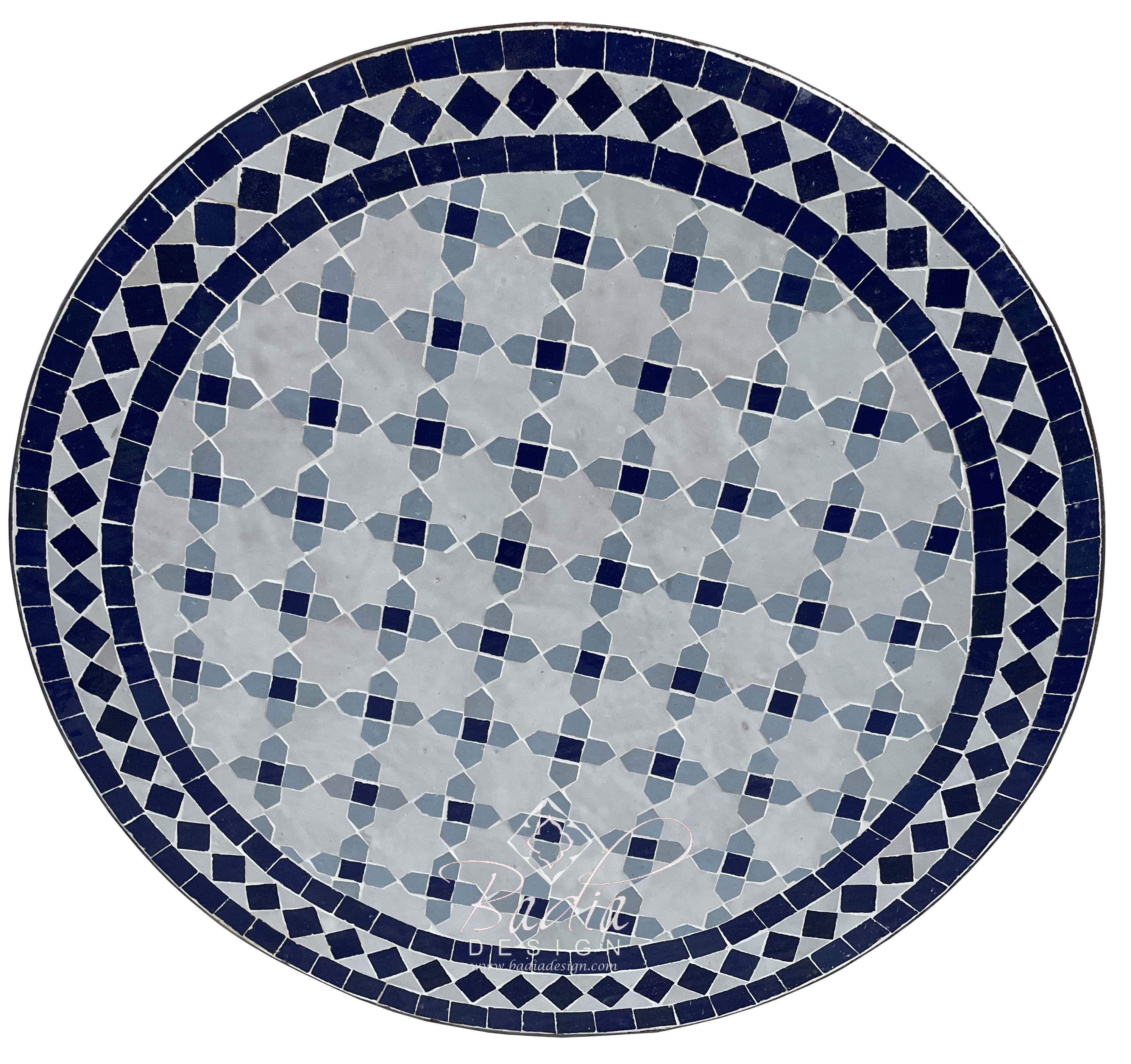 24" Intricately Designed Round Tile Table Top