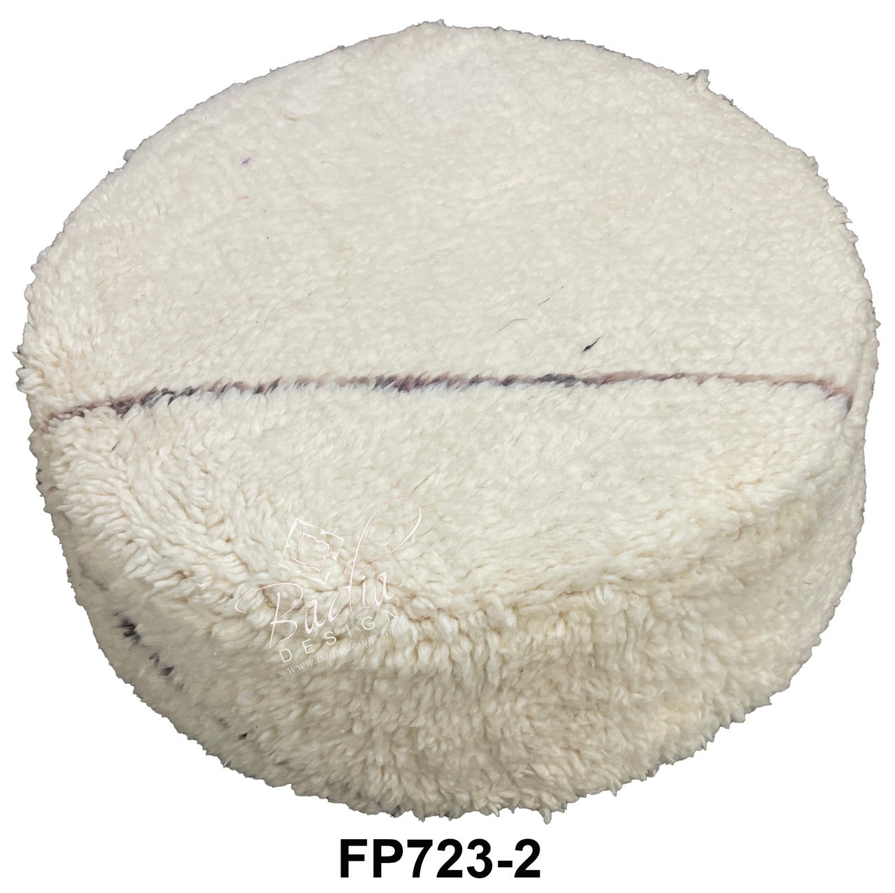 Round White Wool Ottoman Pouf