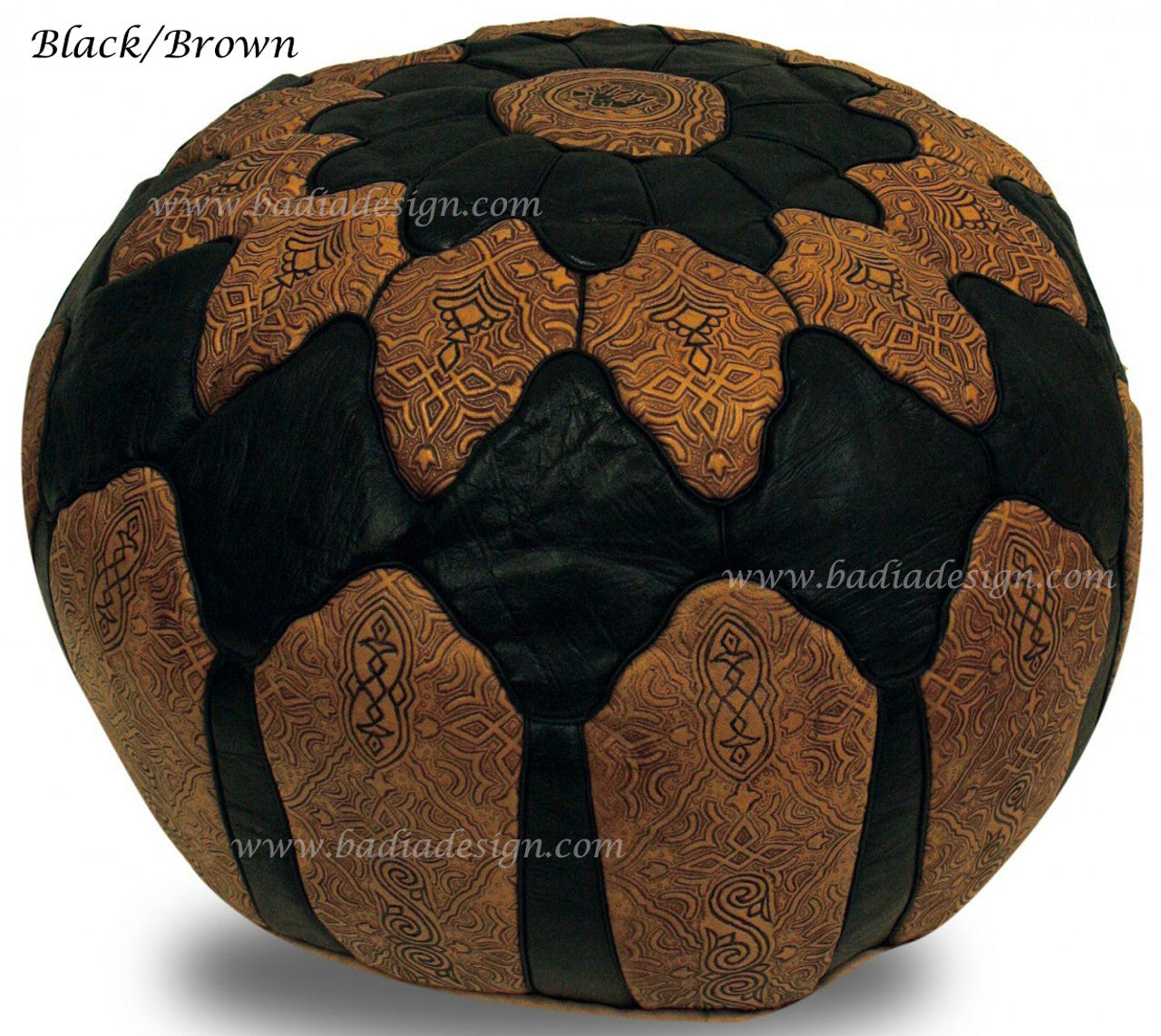 Round Premium Leather Ottoman