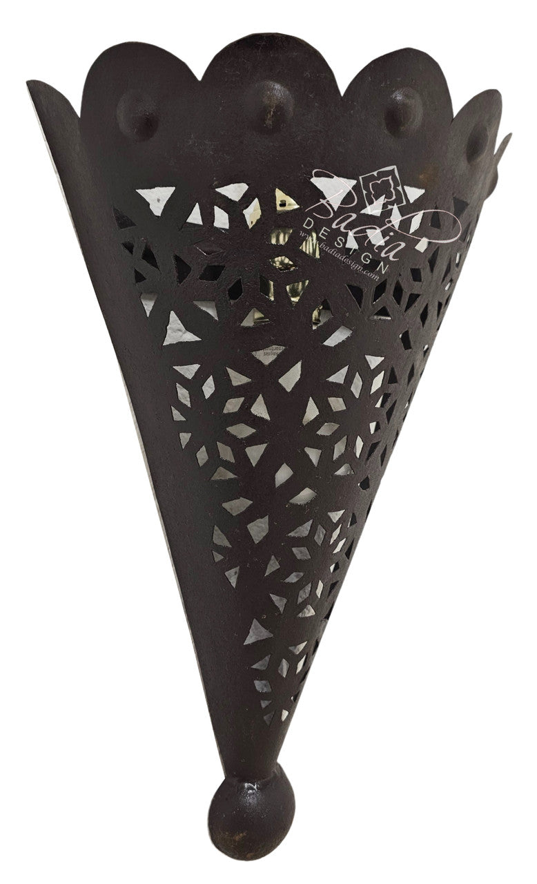 Rustic Cone Shaped Iron Wall Sconce