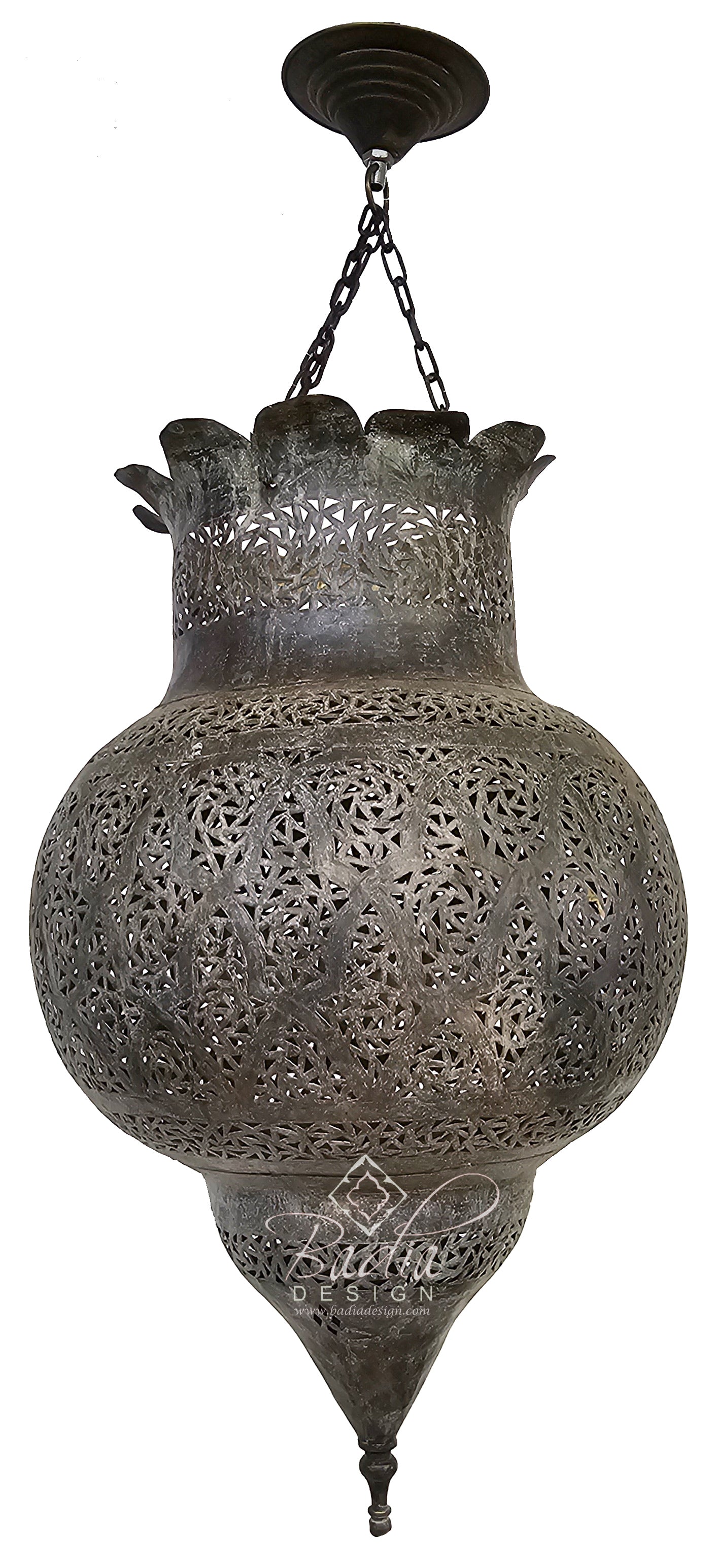 Small Aged Brass Chandelier