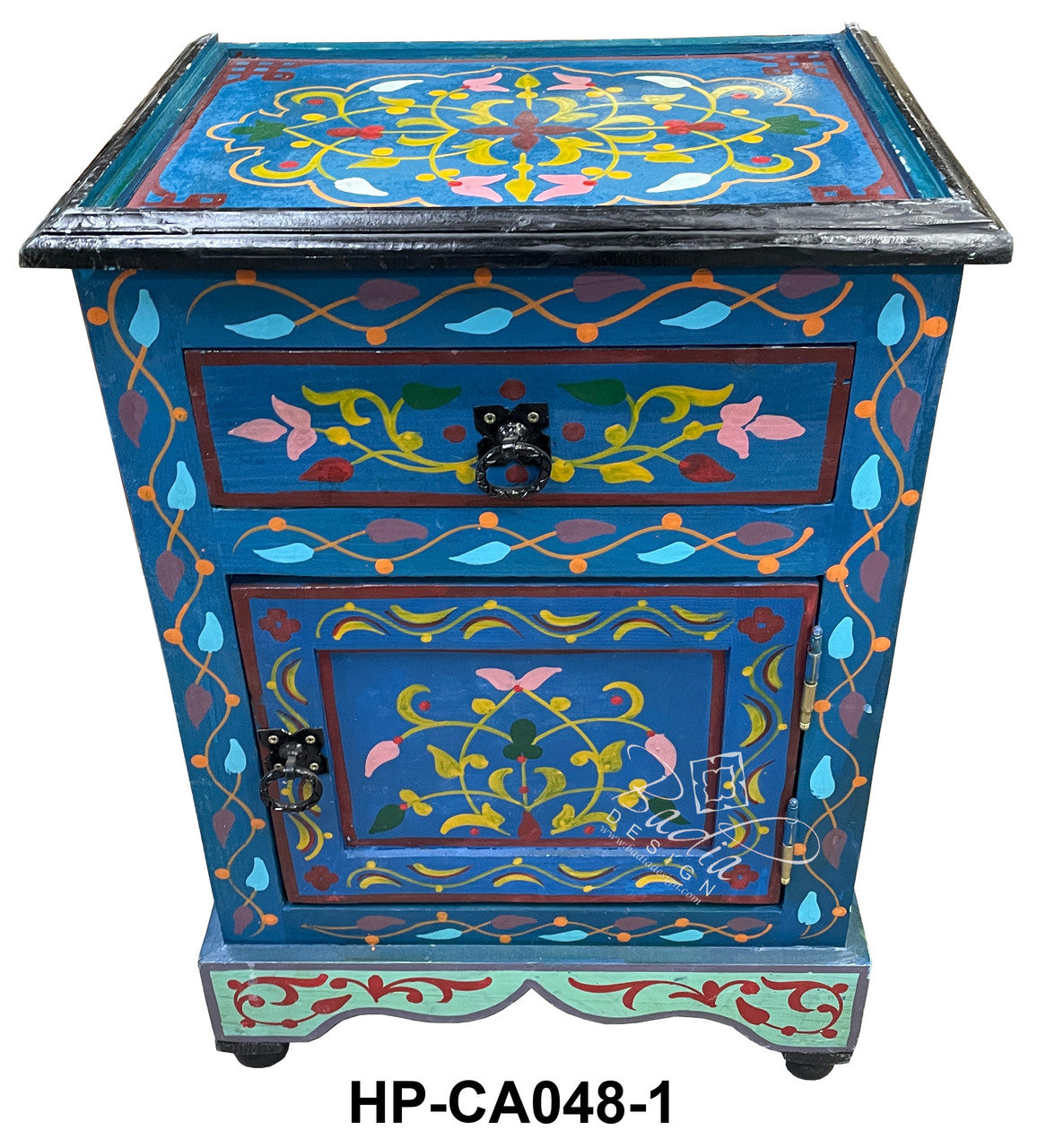 Small Hand Painted Nightstand Cabinet