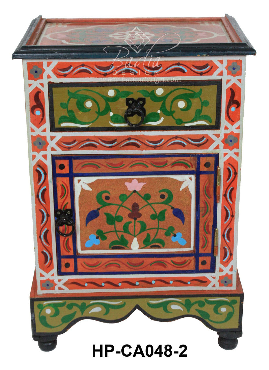 Small Hand Painted Nightstand Cabinet