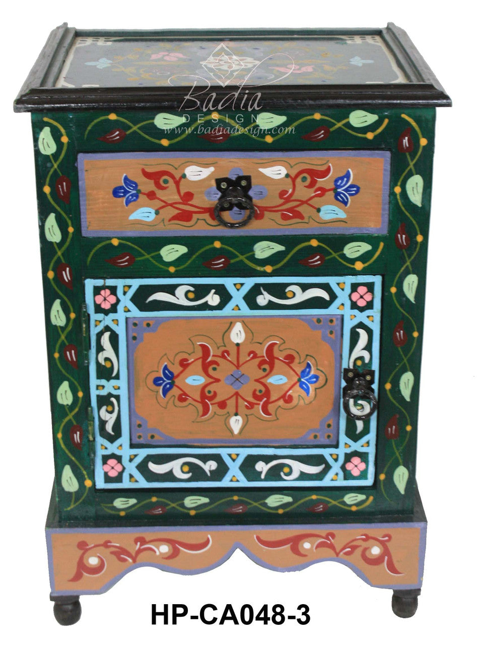 Small Hand Painted Nightstand Cabinet