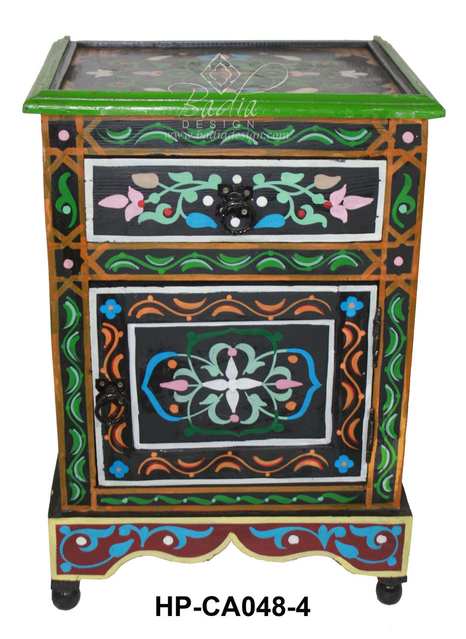 Small Hand Painted Nightstand Cabinet