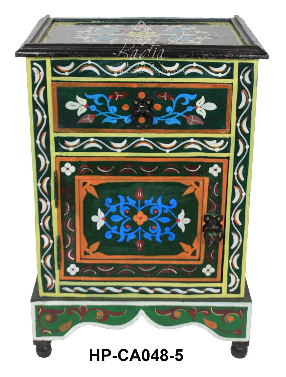 Small Hand Painted Nightstand Cabinet