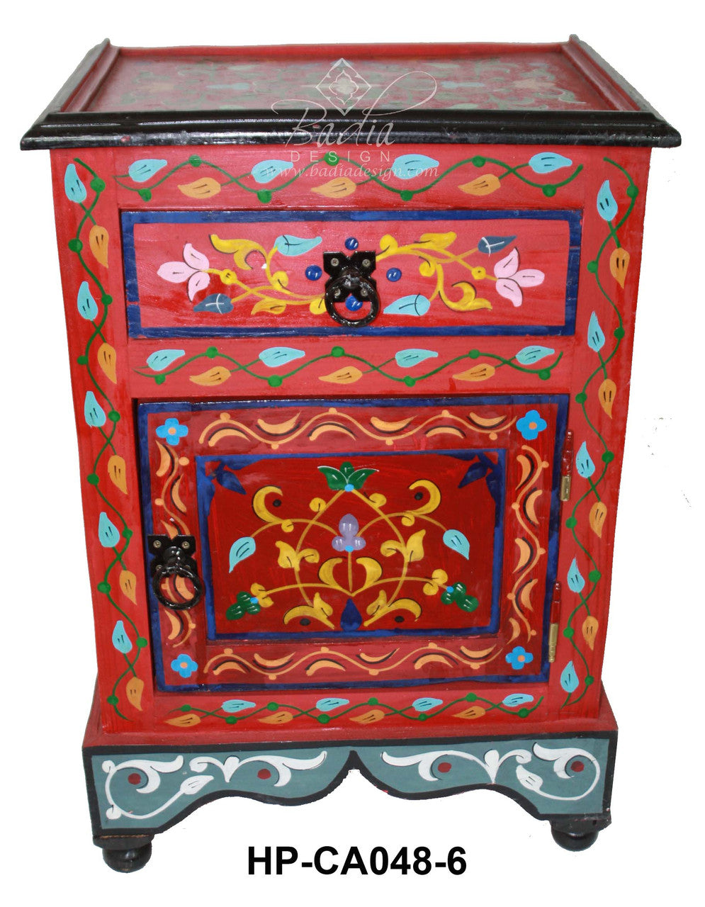 Small Hand Painted Nightstand Cabinet