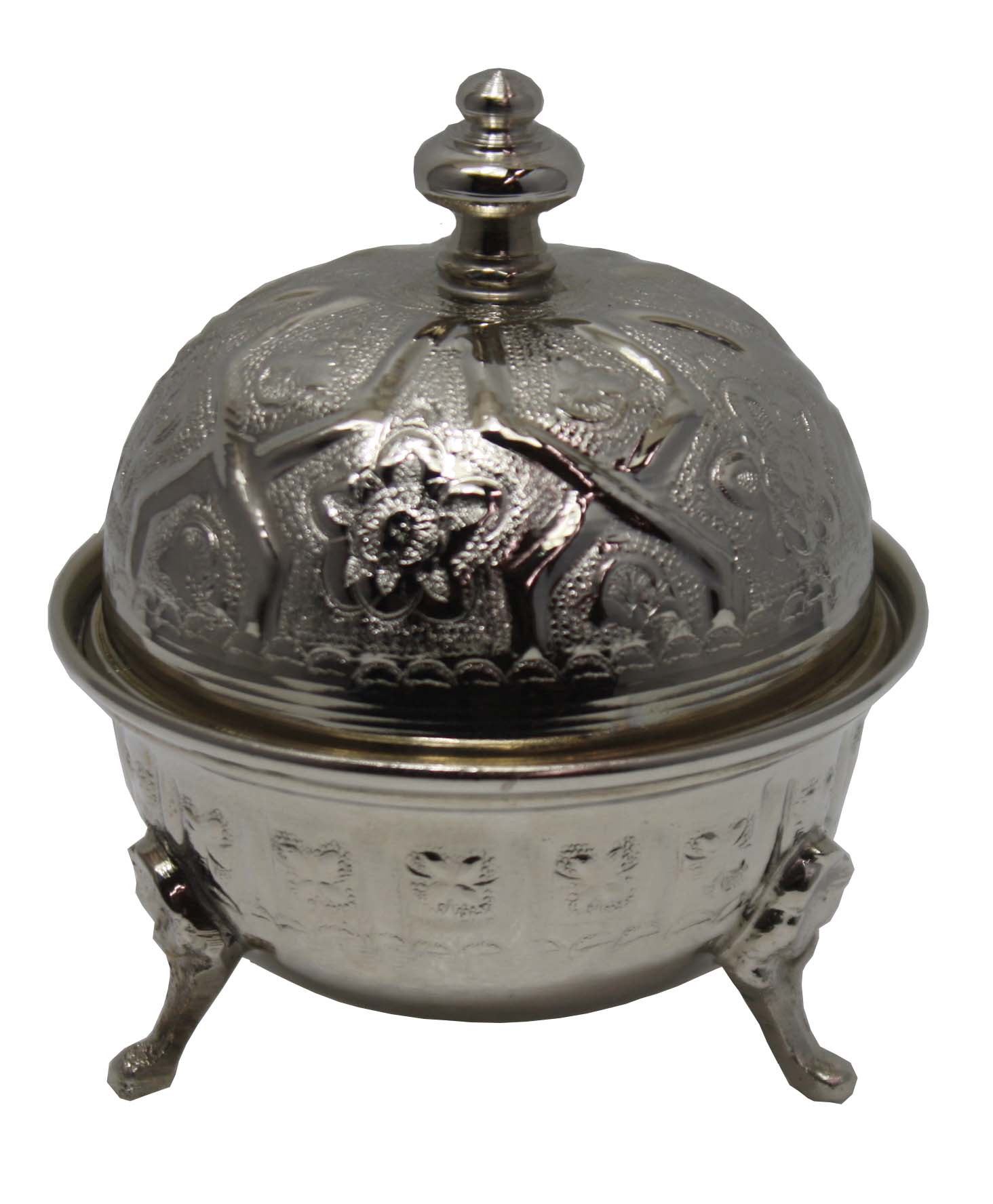 Silver Moroccan Metal Trinket Container