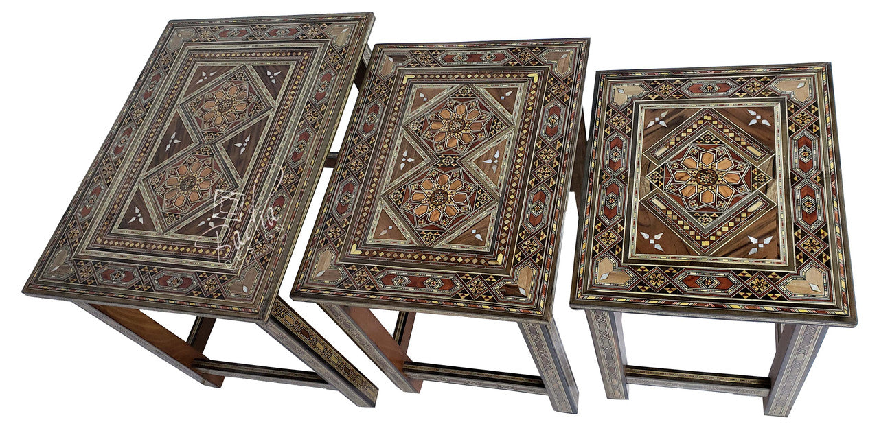 Syrian Design Inlay Nesting Tables
