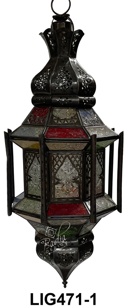 Hanging Multi-Color Glass Lanterns