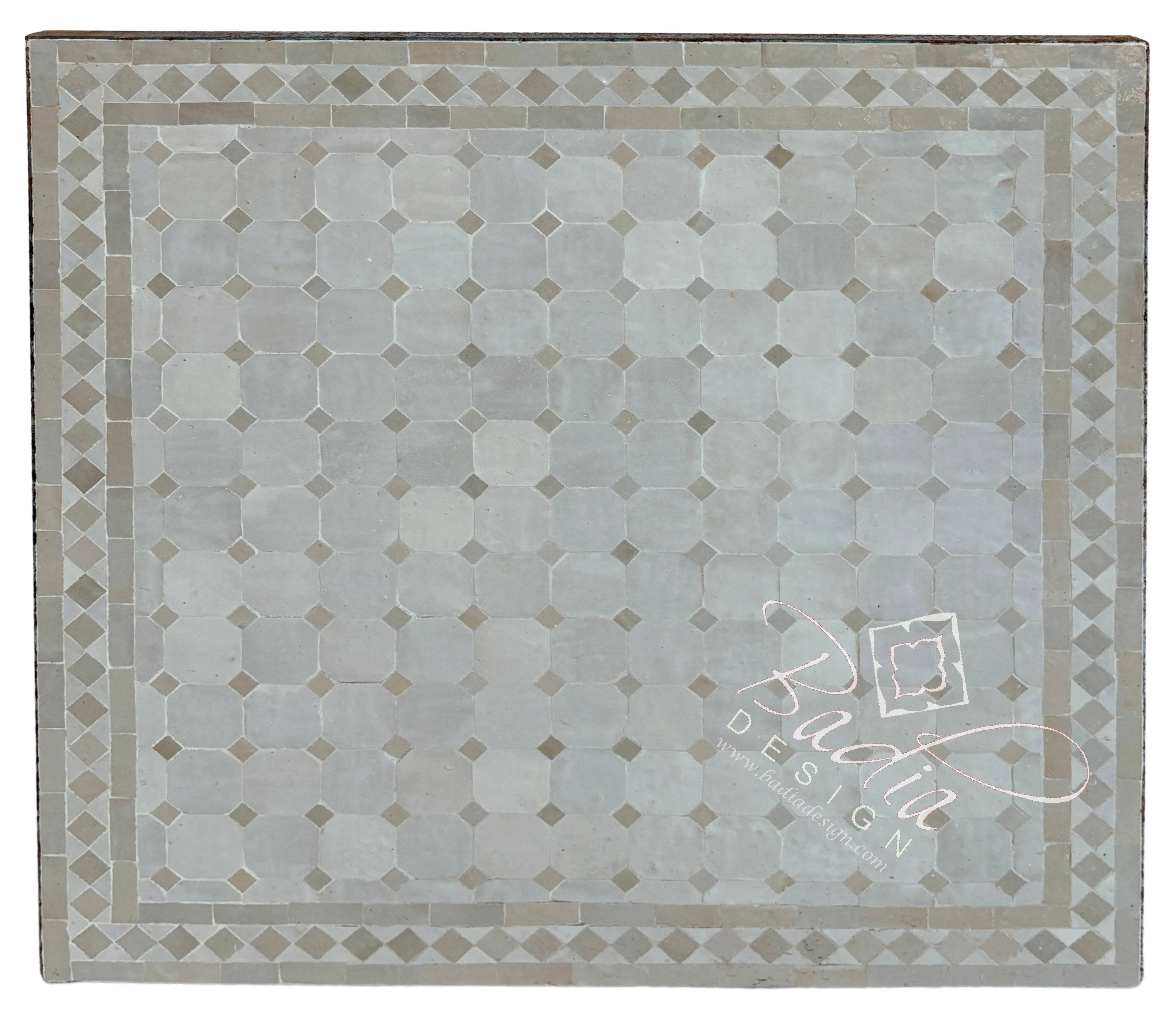 30 Inch Square Beige Tile Table Top