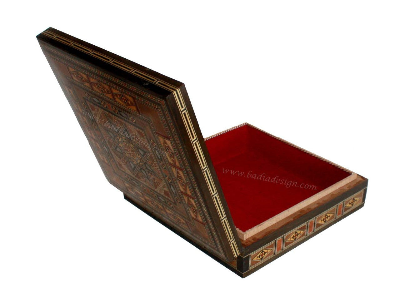 Square Shaped Inlaid Wooden Jewelry Box