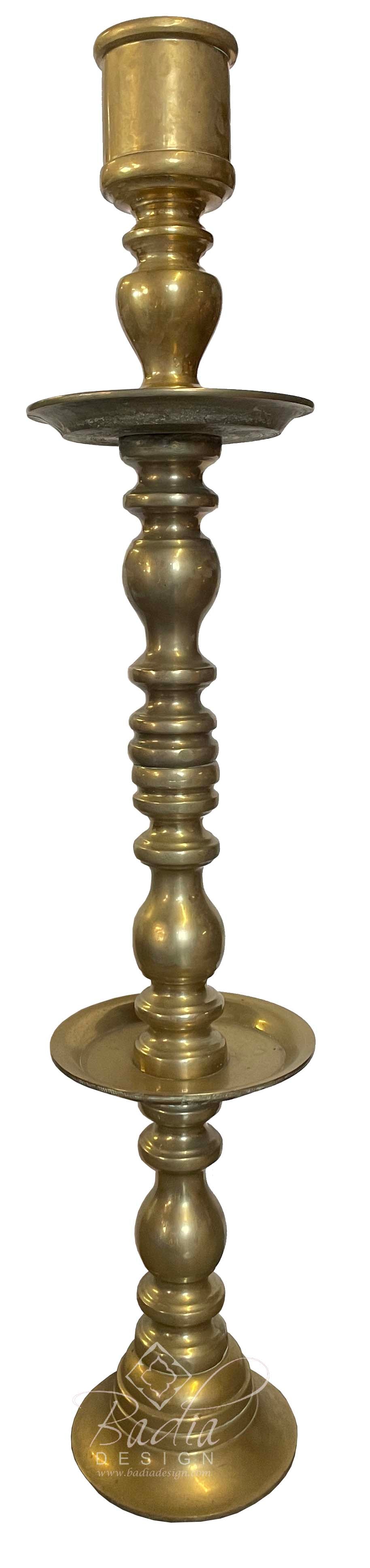 Moroccan Tall Decorative Brass Candle Holder