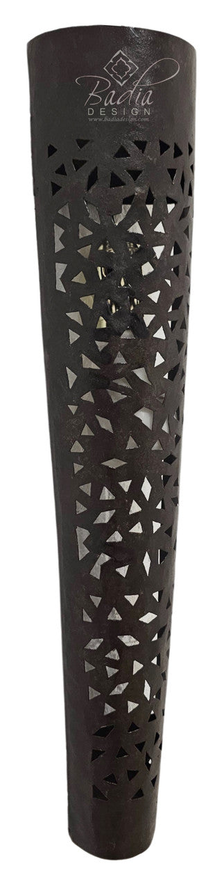 Tall Cylindrical Shaped Rustic Iron Wall Sconce
