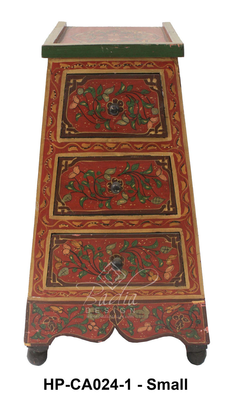 Cedar Carved Hand Painted Cabinet