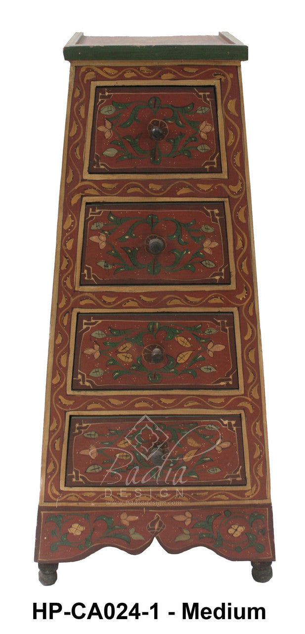 Cedar Carved Hand Painted Cabinet