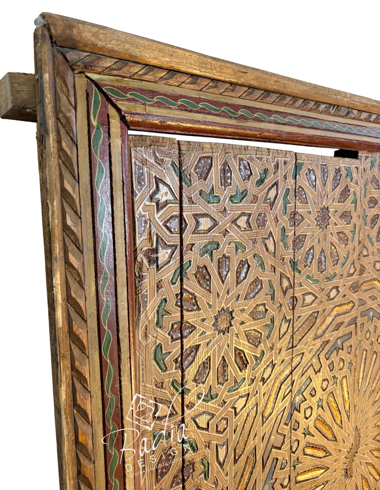 Tall Red Moroccan Hand Painted Door