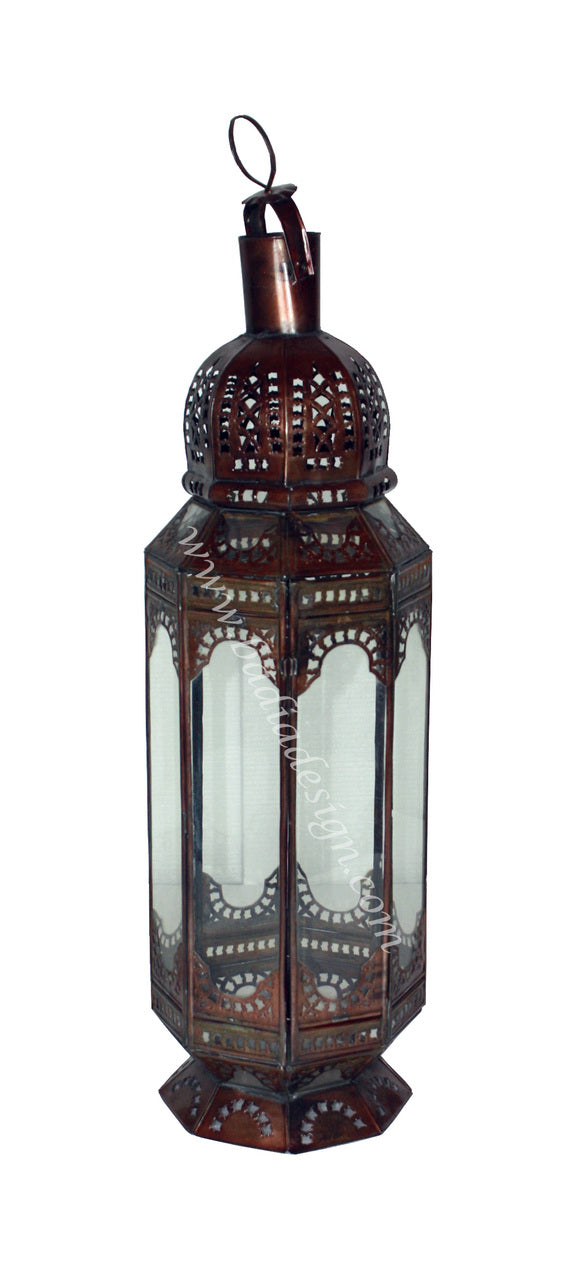 Tall Standing Lantern with Clear Glass