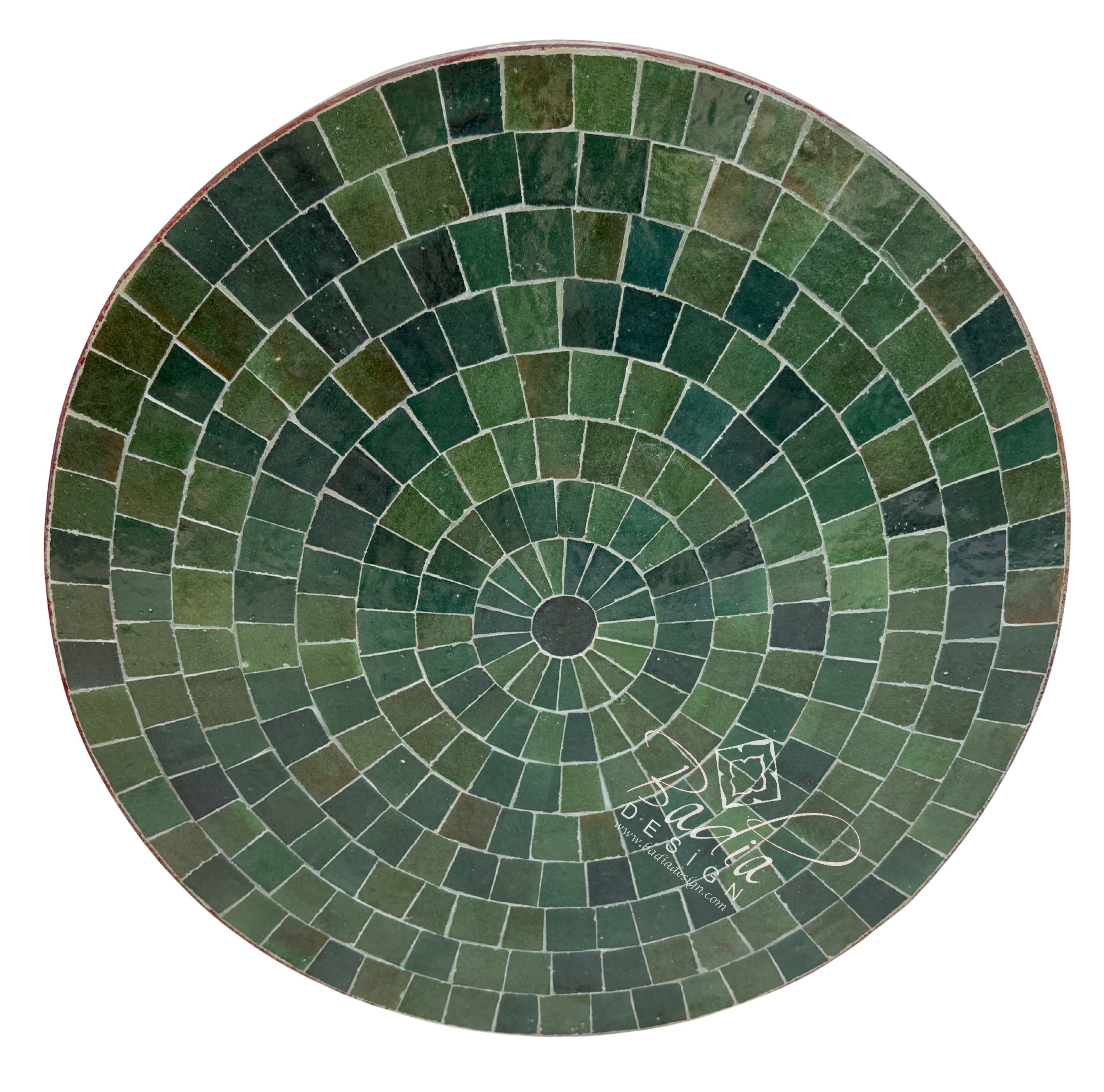24" Round Emerald Green Tile Table Top
