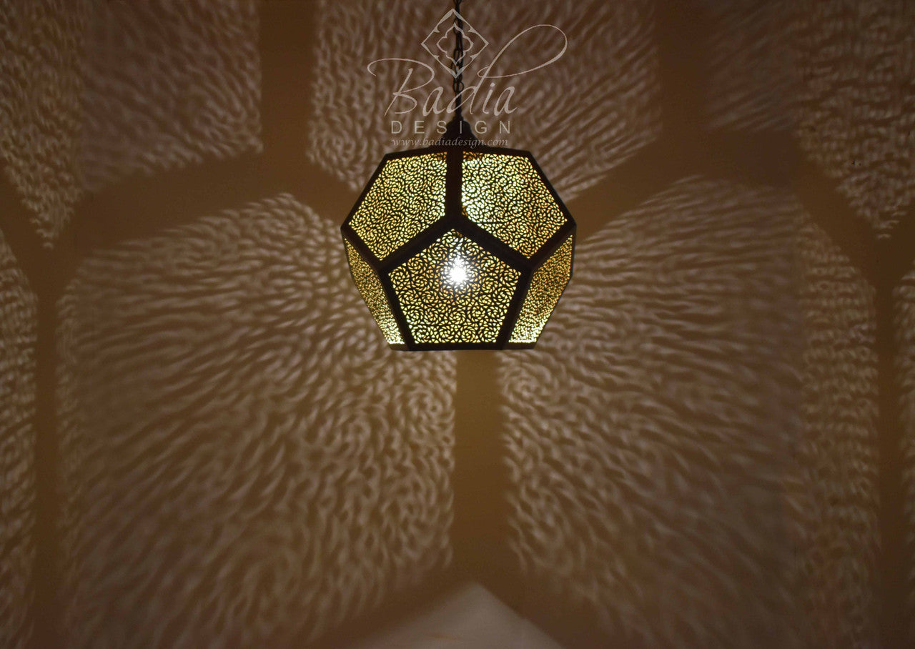 Intricately Designed Moroccan Brass Chandelier