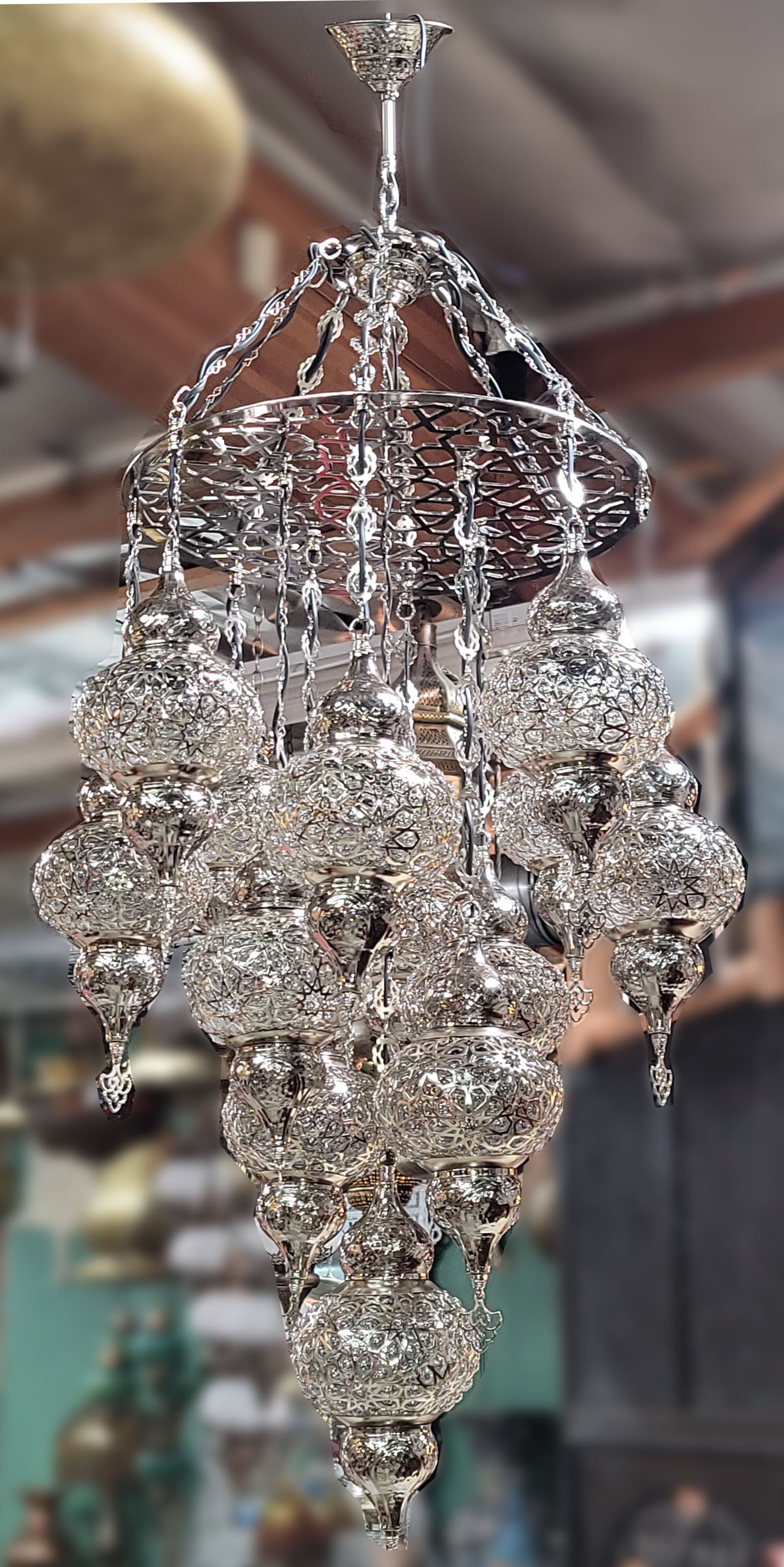 Turkish Moroccan Clear Glass Chandelier
