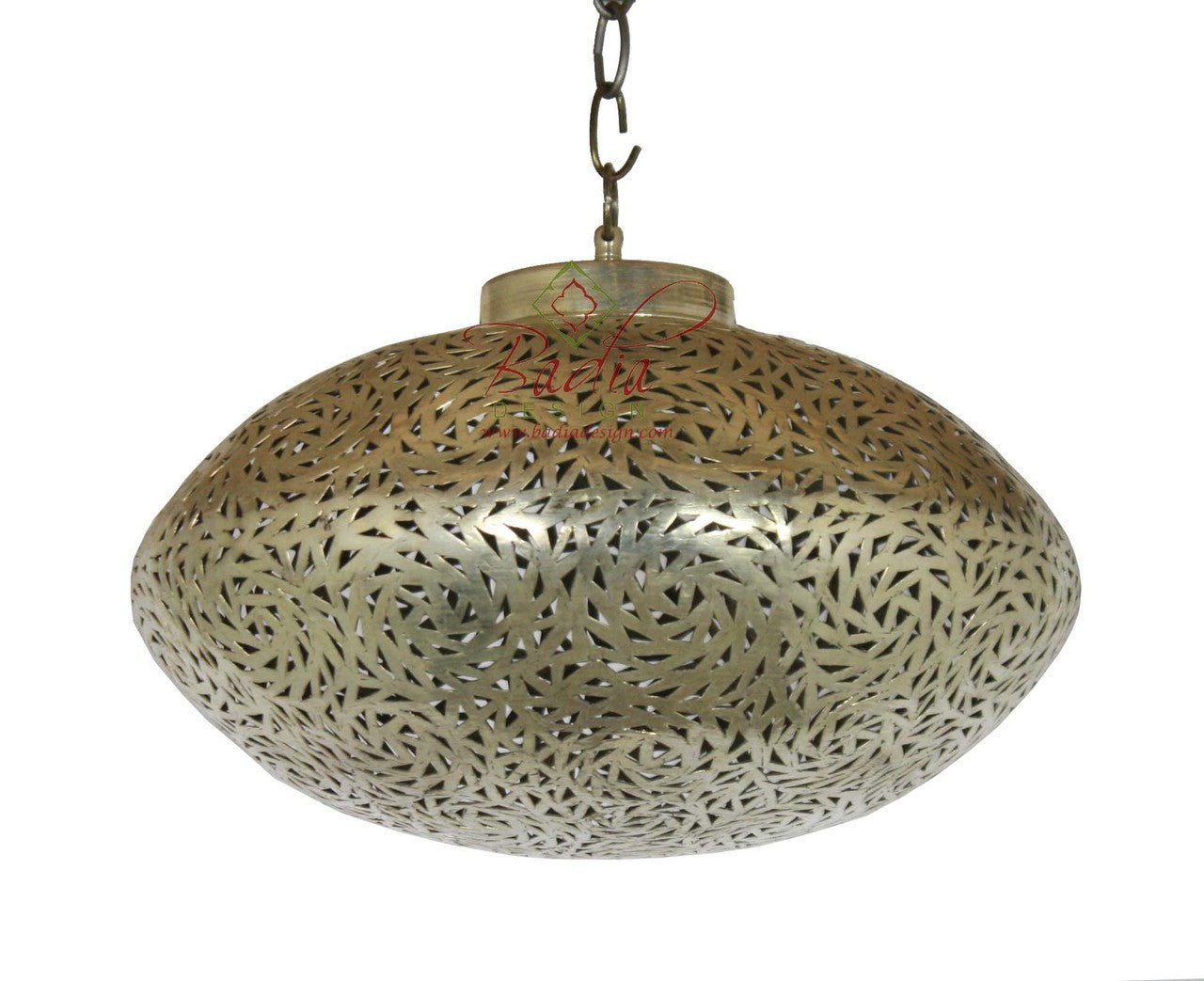 Saucer Shaped Silver Ceiling Lantern
