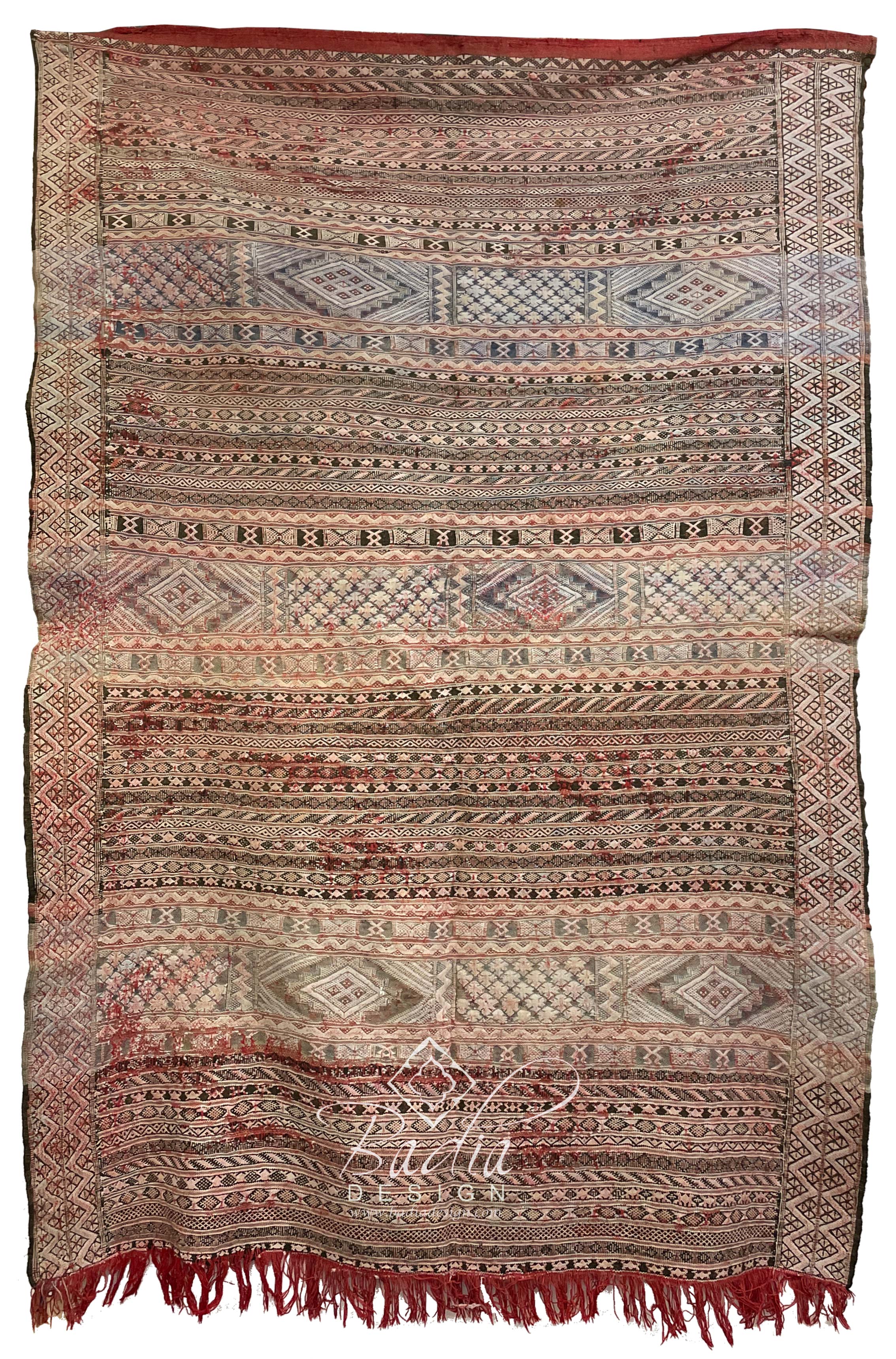Multi-Color Vintage Moroccan Kilim Rug