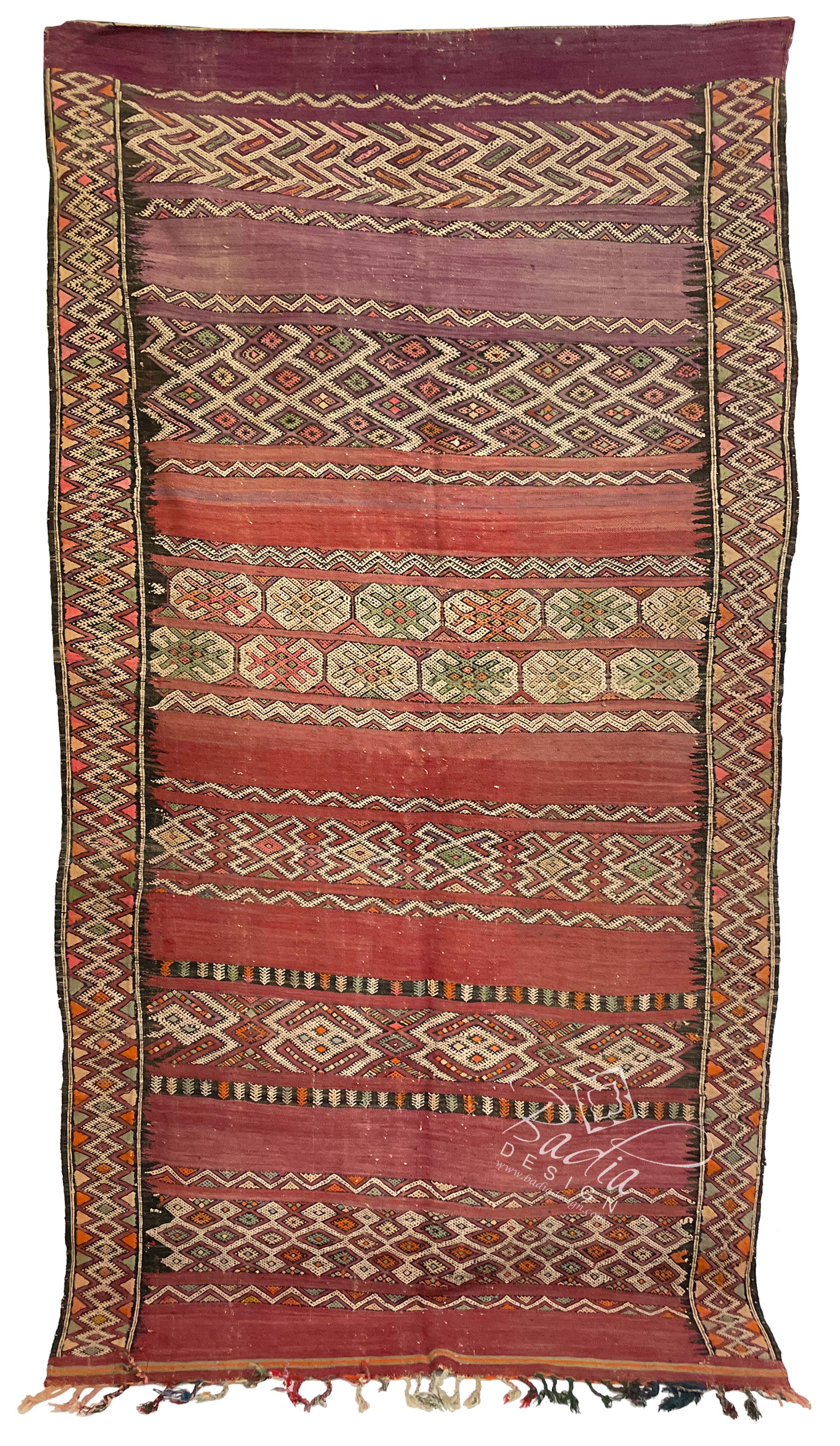 Multi-Color Vintage Moroccan Kilim Rug