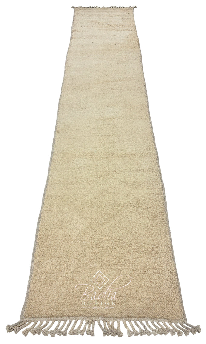 Warm Solid Beige Runner Rug