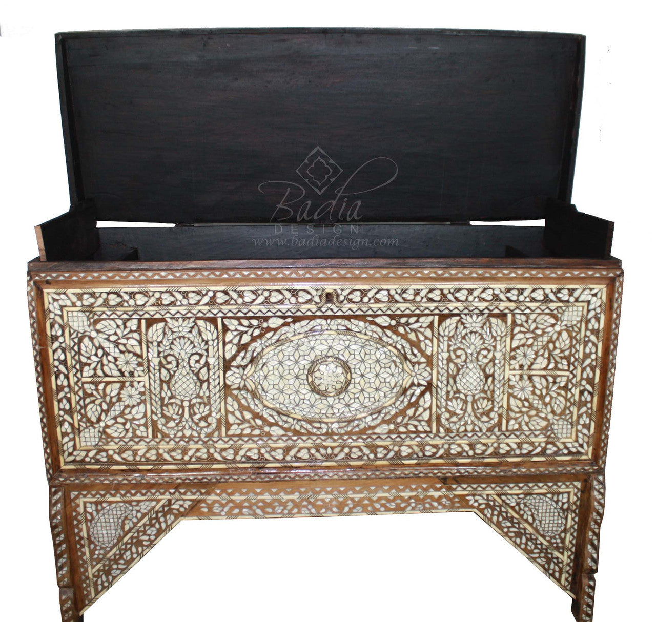 Elegant Mother of Pearl Inlay Cedar Wood Chest