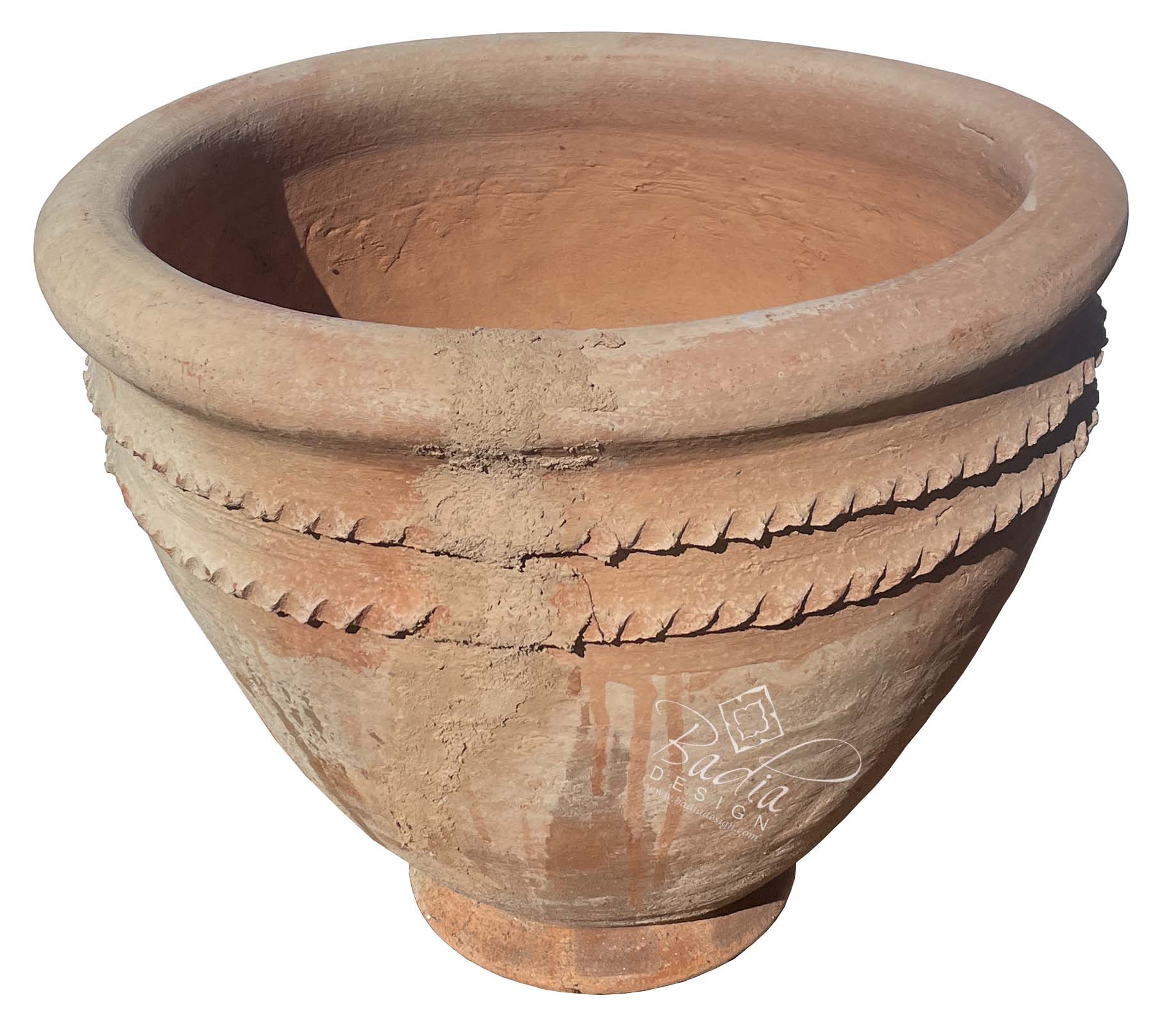Wide Mouth Moroccan Clay Planter