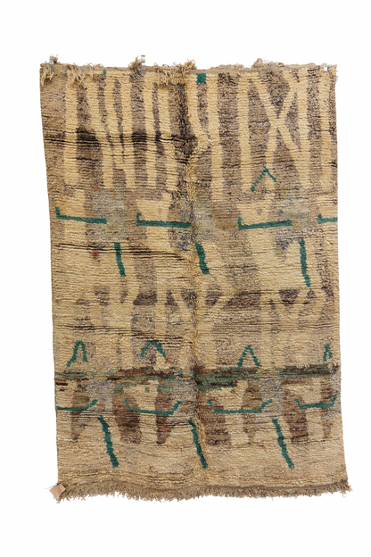 Handwoven Beige Tribal Rug