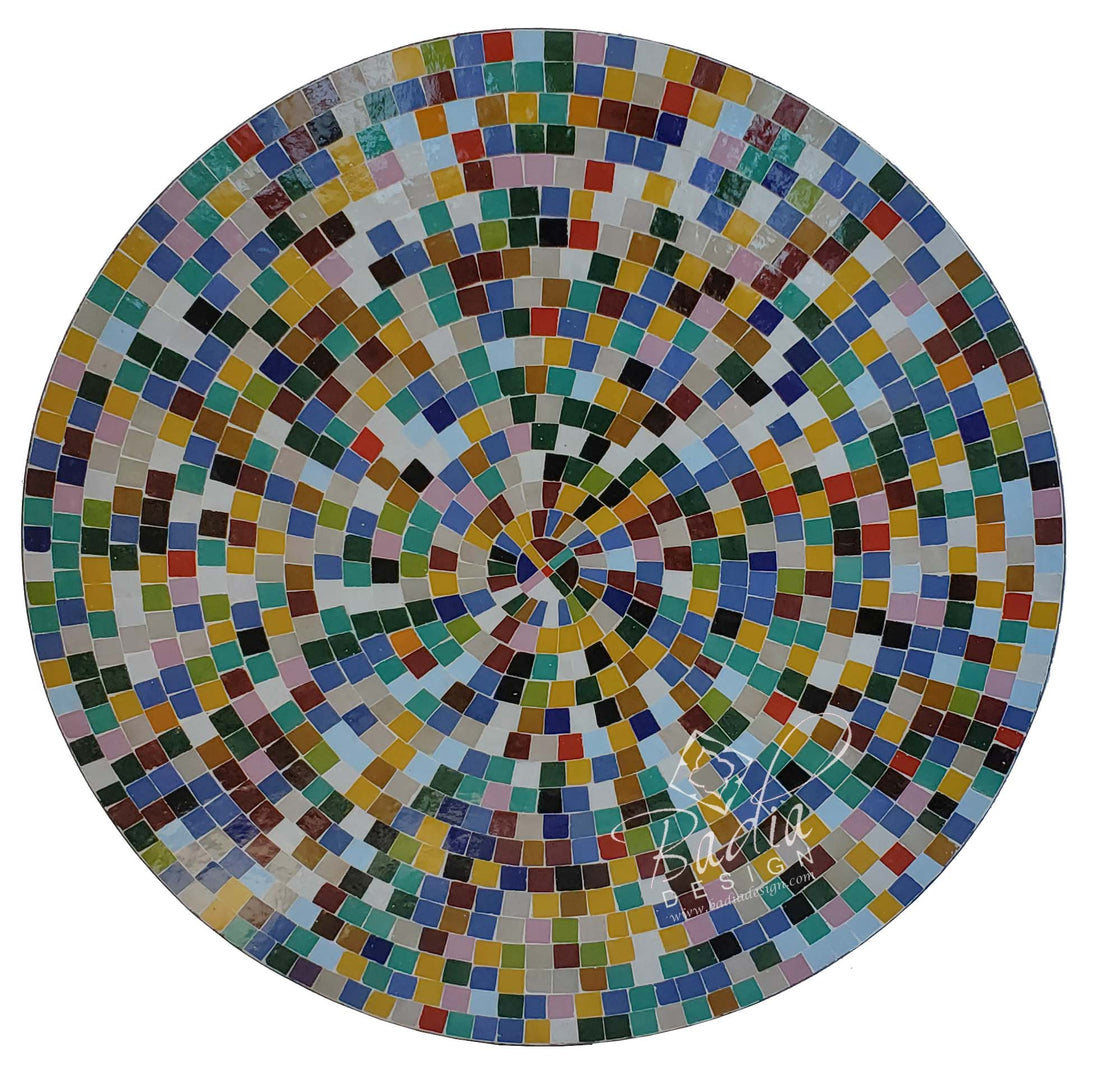 48" Intricately Designed Moroccan Mosaic Tile Table Top