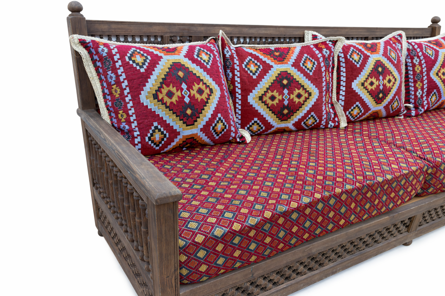 Moucharabieh Solid Cedar Moroccan Daybed